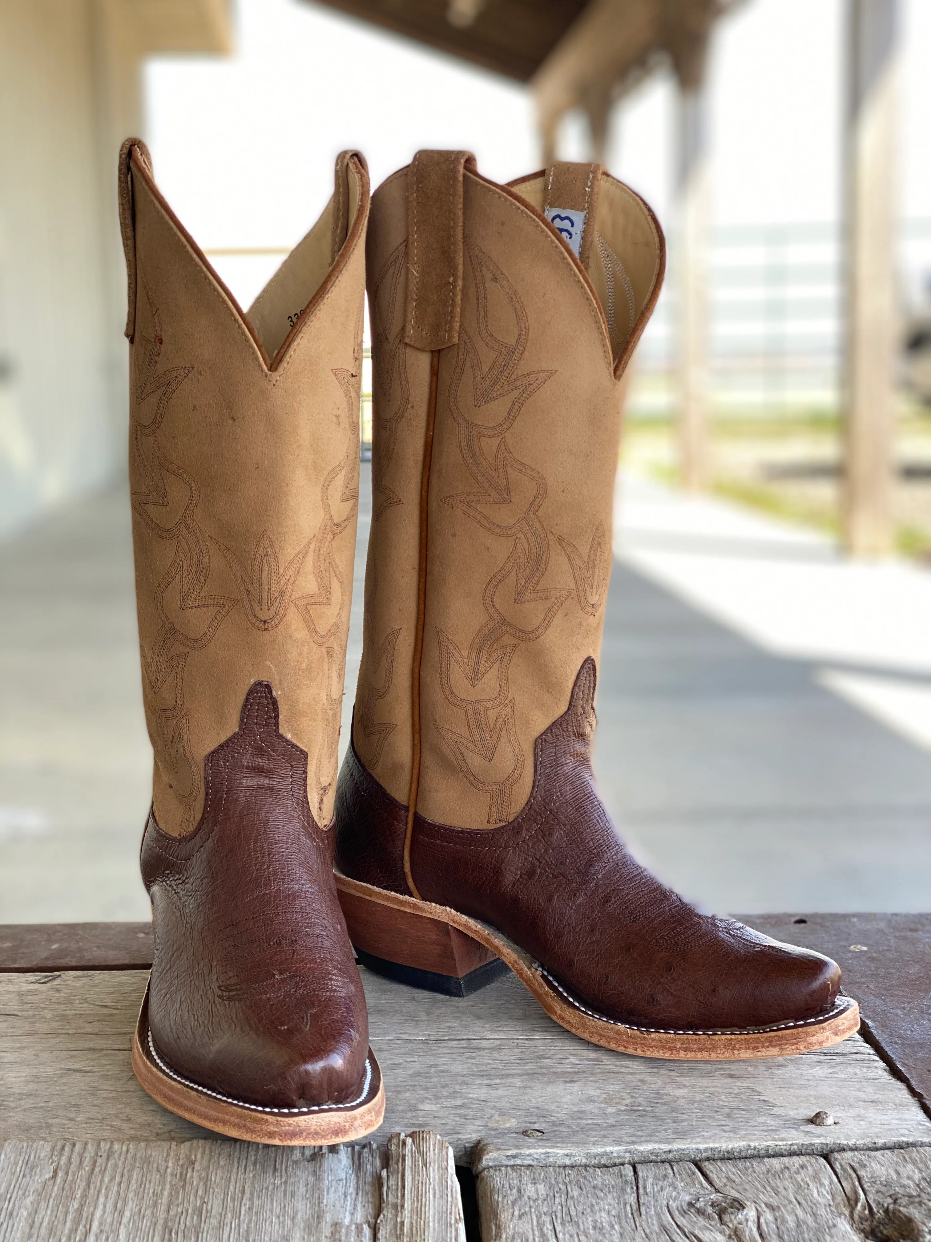 Anderson Bean | Kango Tobacco Ostrich KS Toe Boot CLOSEOUT SIZES