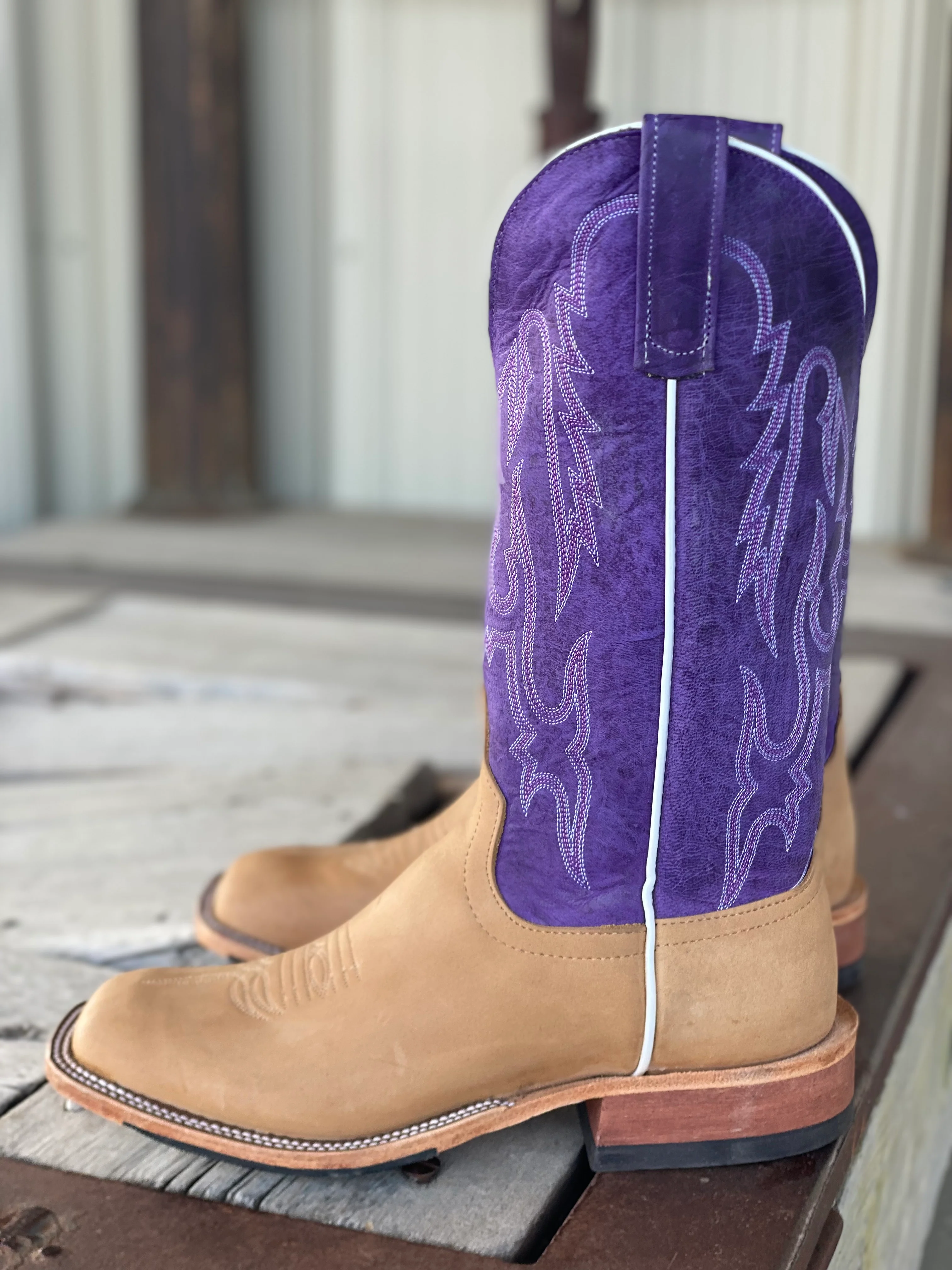 Anderson Bean | Tan Crazyhorse Purple Mad Dog Boot - Image 2