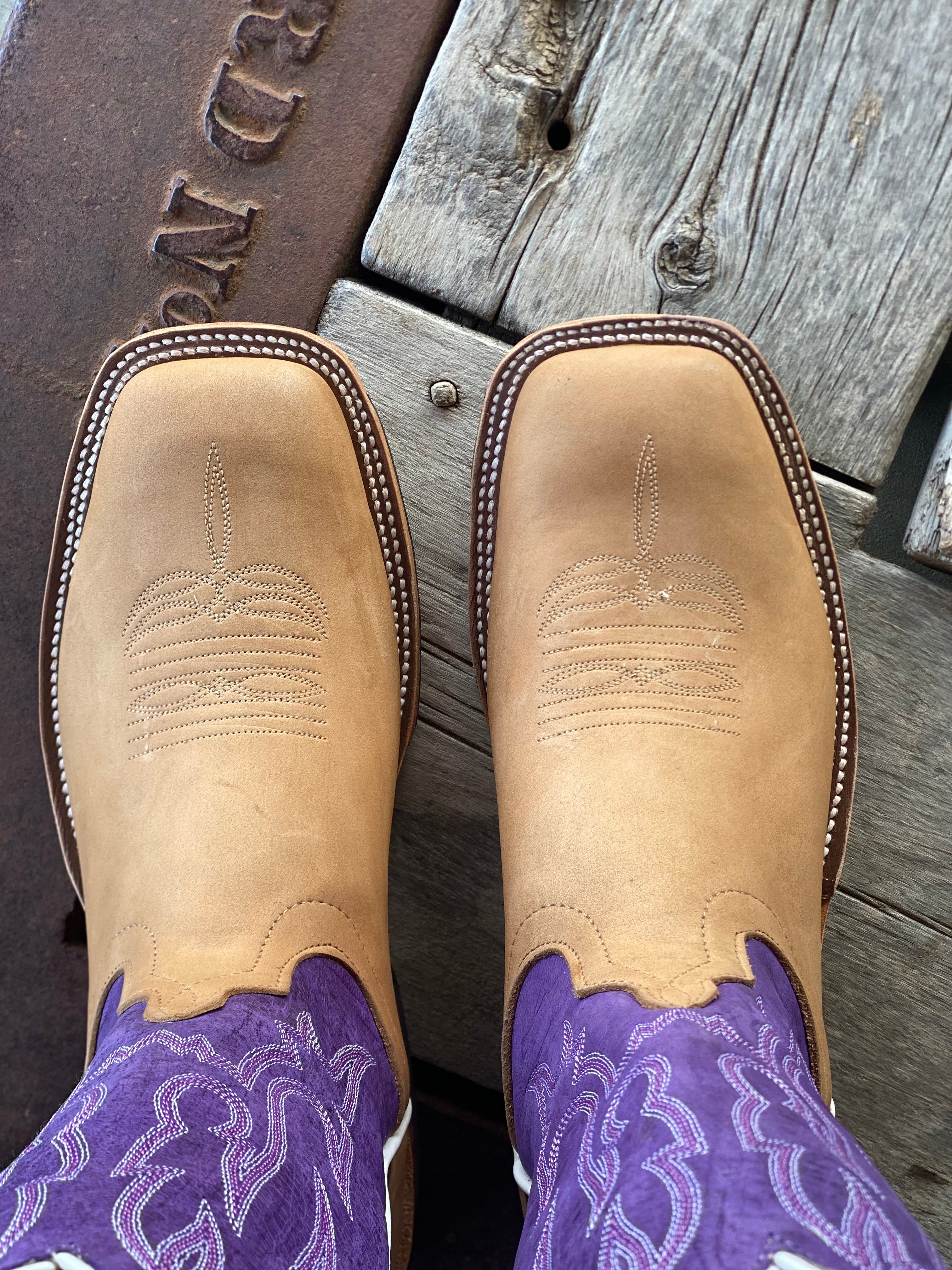 Anderson Bean | Tan Crazyhorse Purple Mad Dog Boot - Image 3