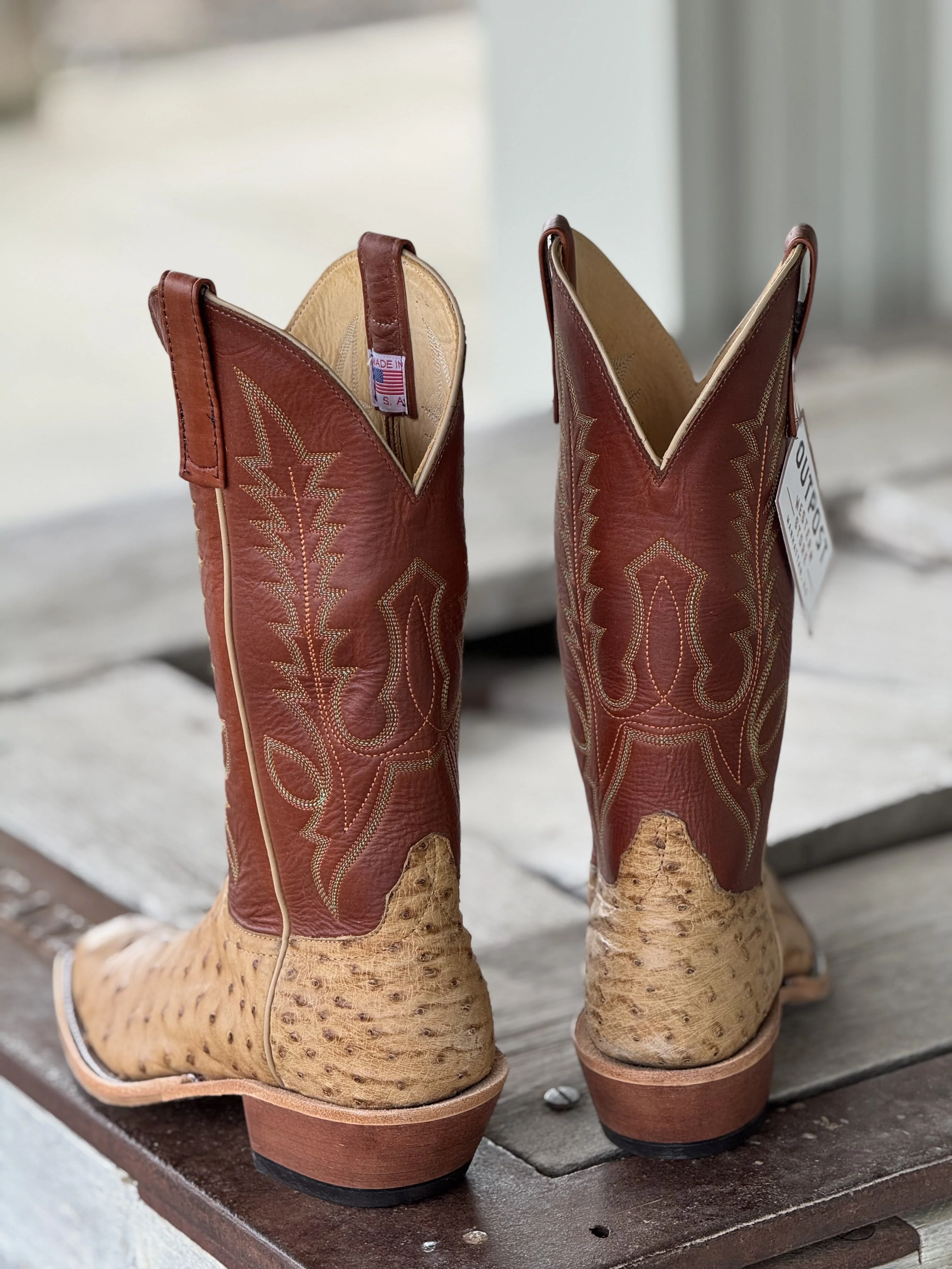 Anderson Bean | Umber Bruciato Ostrich SQ Toe Boot - Image 2