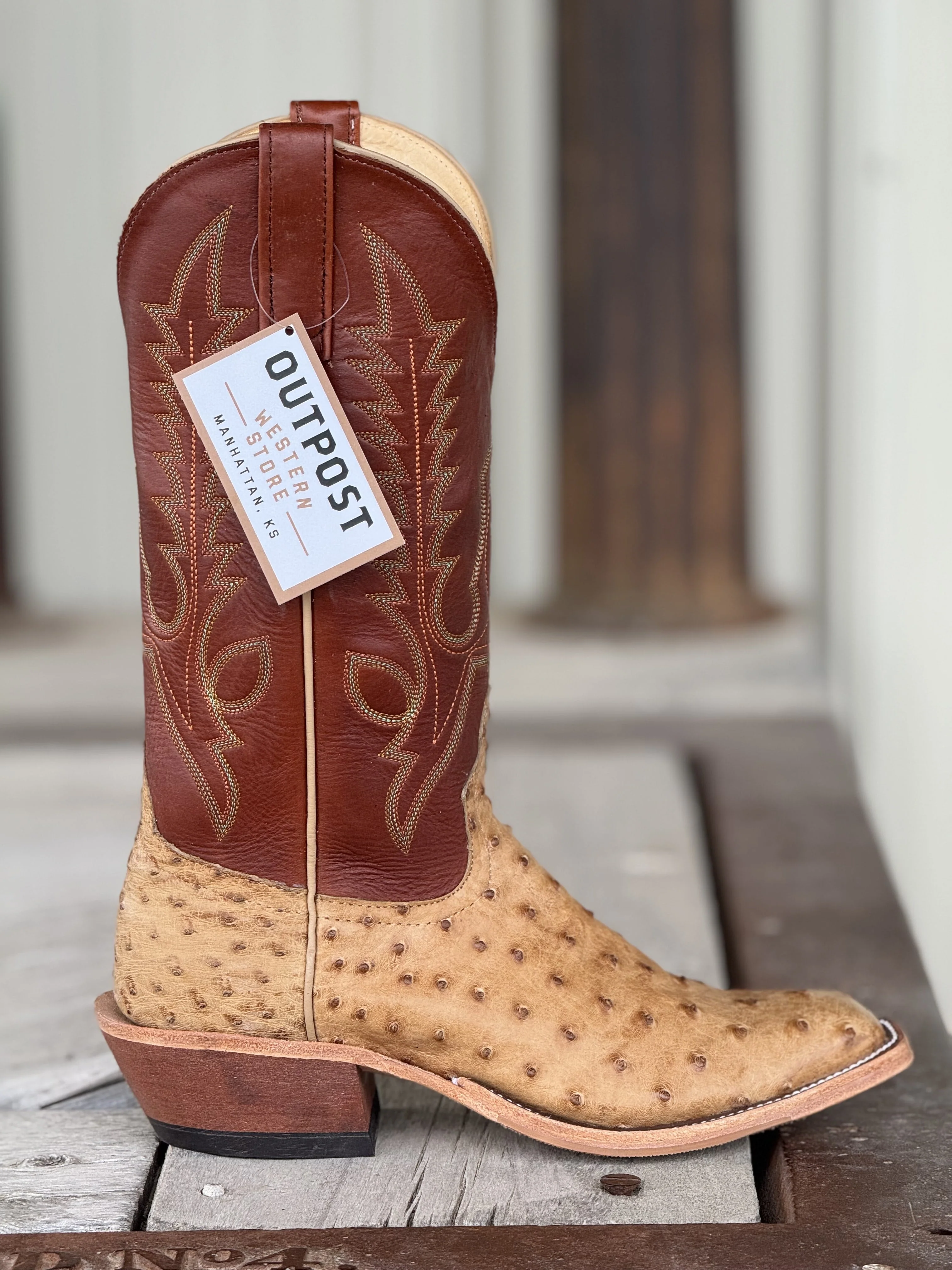 Anderson Bean | Umber Bruciato Ostrich SQ Toe Boot - Image 3
