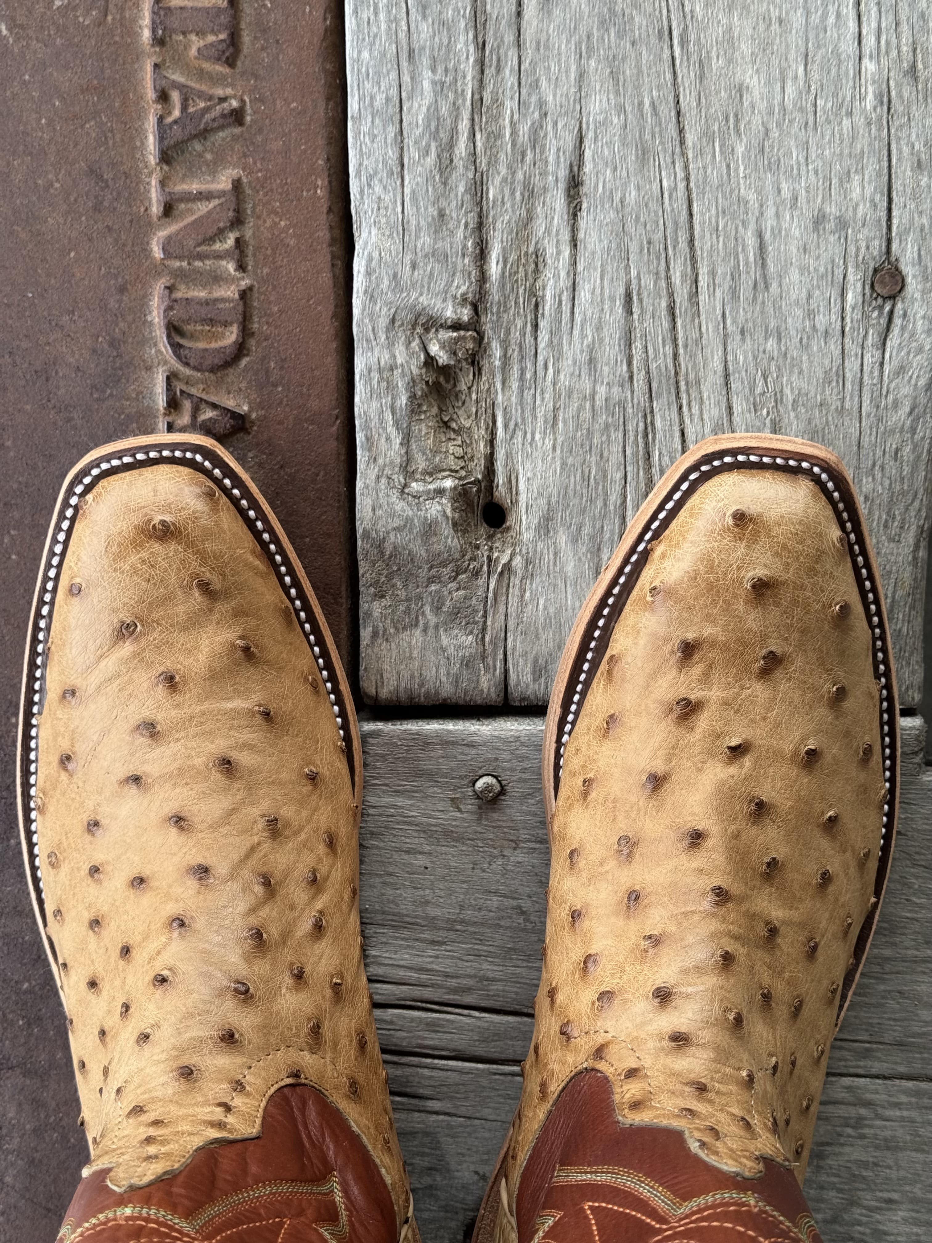 Anderson Bean | Umber Bruciato Ostrich SQ Toe Boot - Image 4