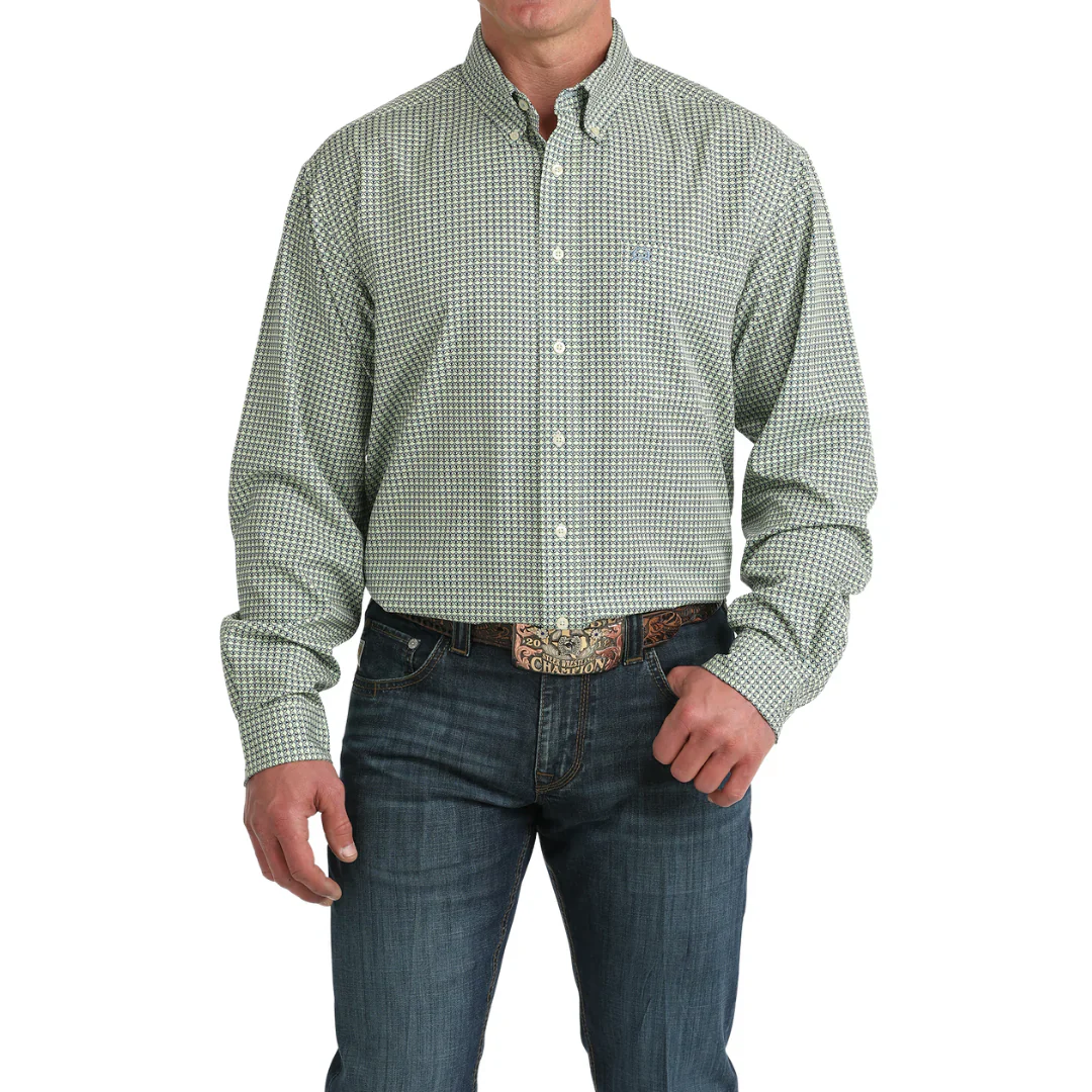 Cinch | Arenaflex Green Print LS Shirt
