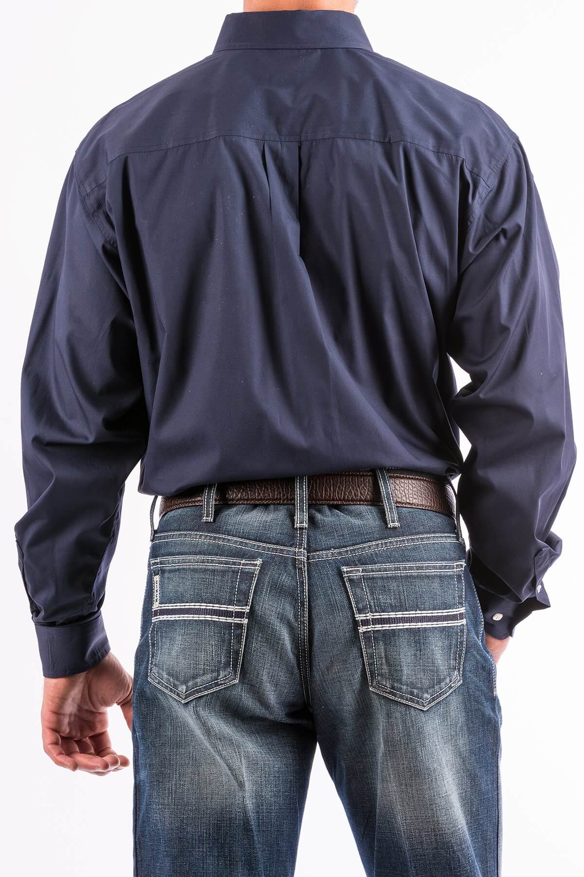 Cinch | Classic Solid Navy Button-Down LS Shirt - Image 3