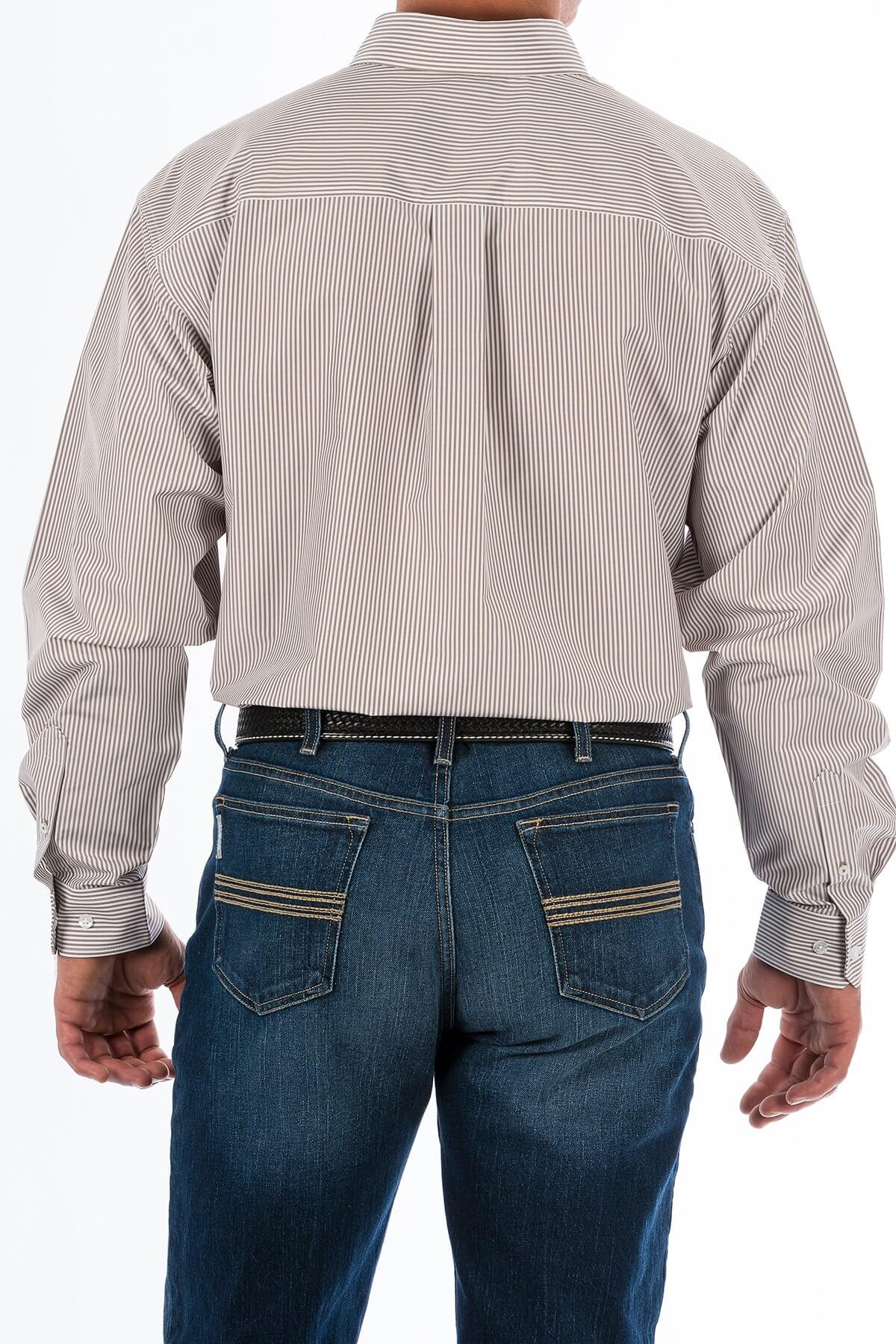 Cinch | Khaki Stripe LS Shirt - Image 3
