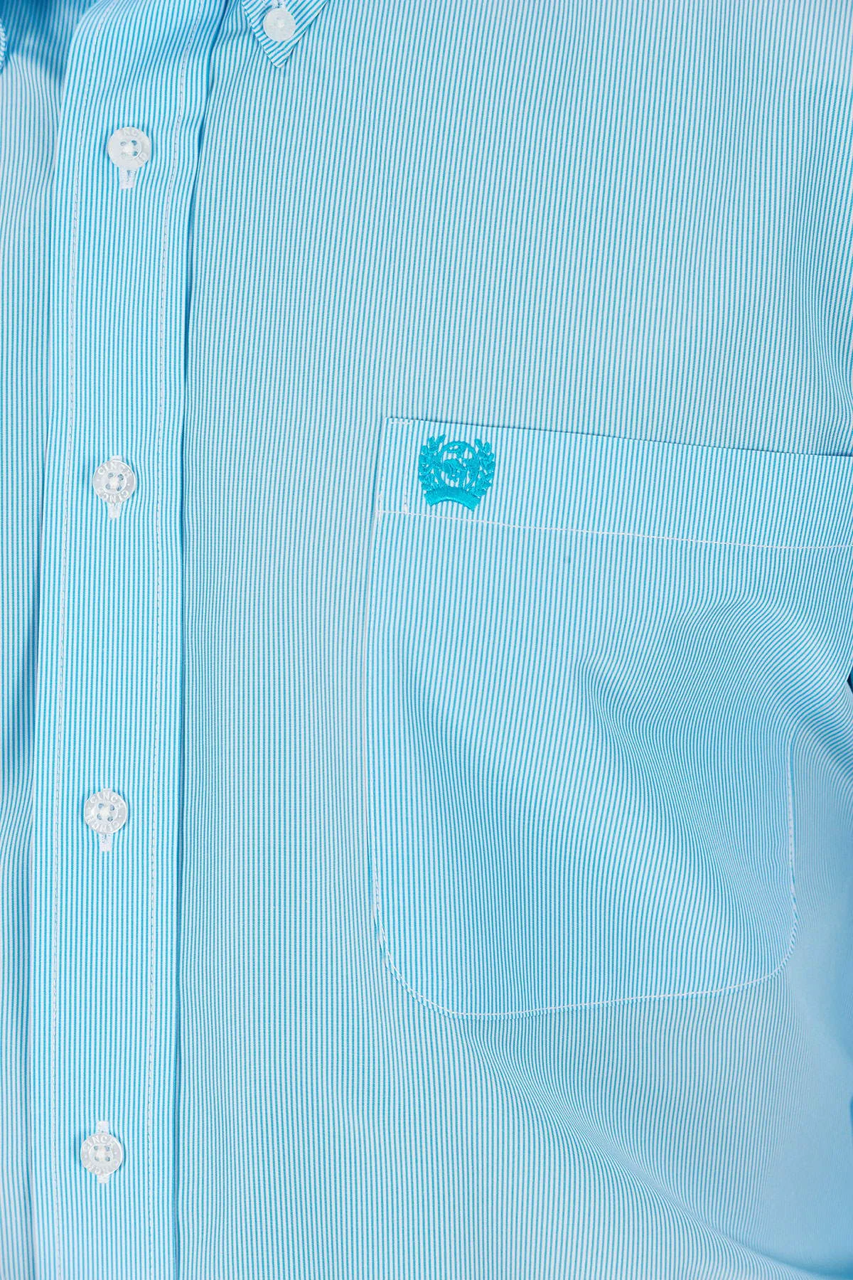 Cinch | Light Blue Micro Stripe LS Shirt - Image 3