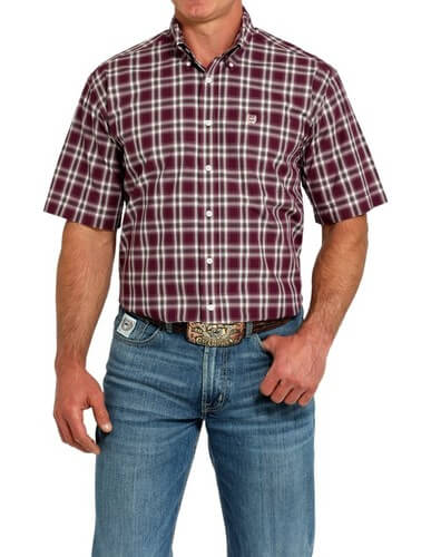 Cinch | Purple Plaid SS Shirt