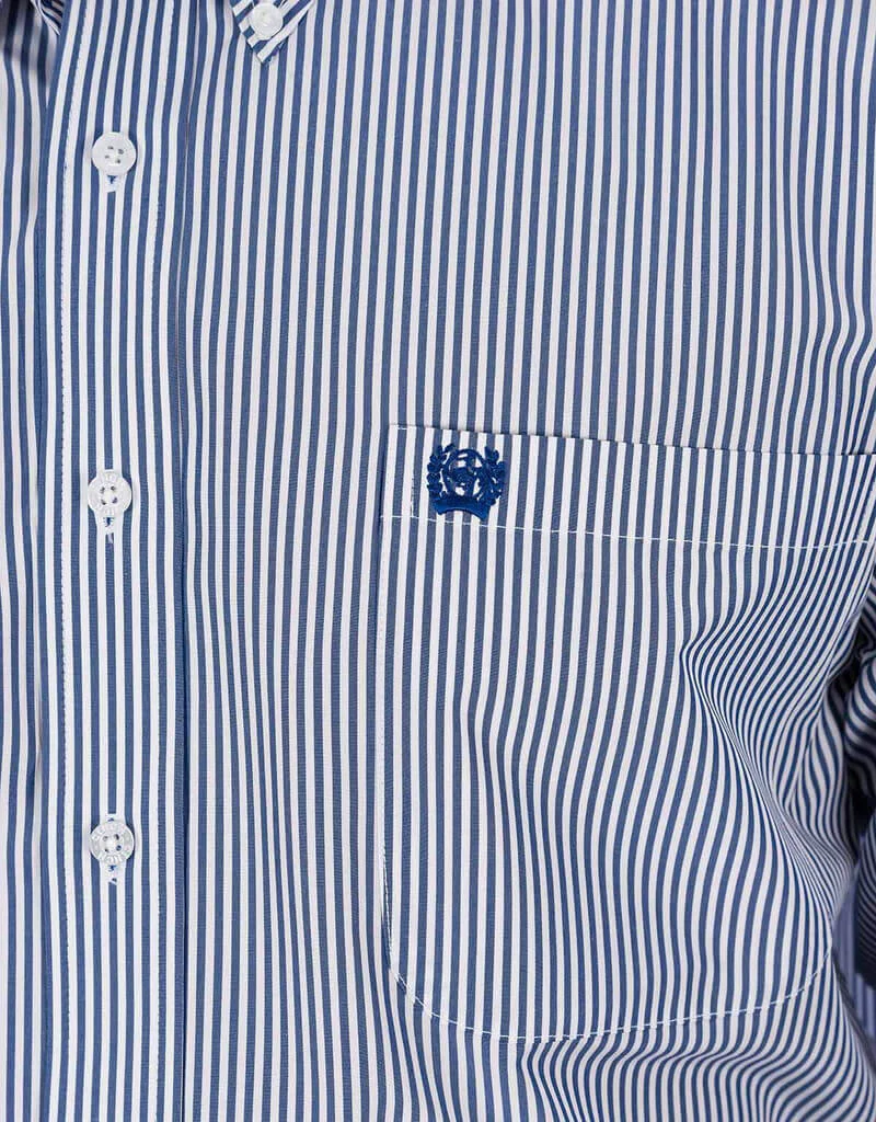 Cinch | Royal Blue Striped LS Shirt - Image 3