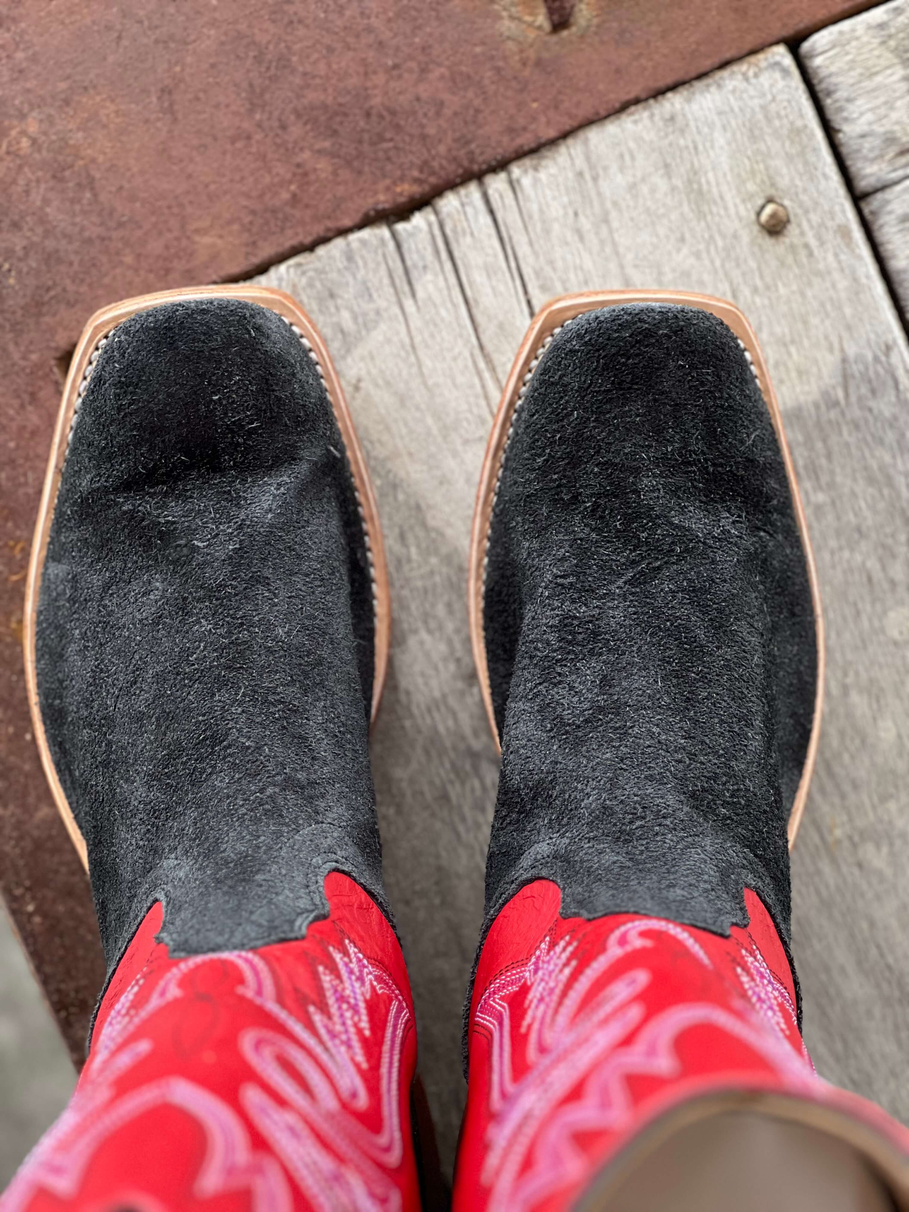 Fenoglio Boot Co. | Black Victoria Roughout w/ Red Boot - Image 3