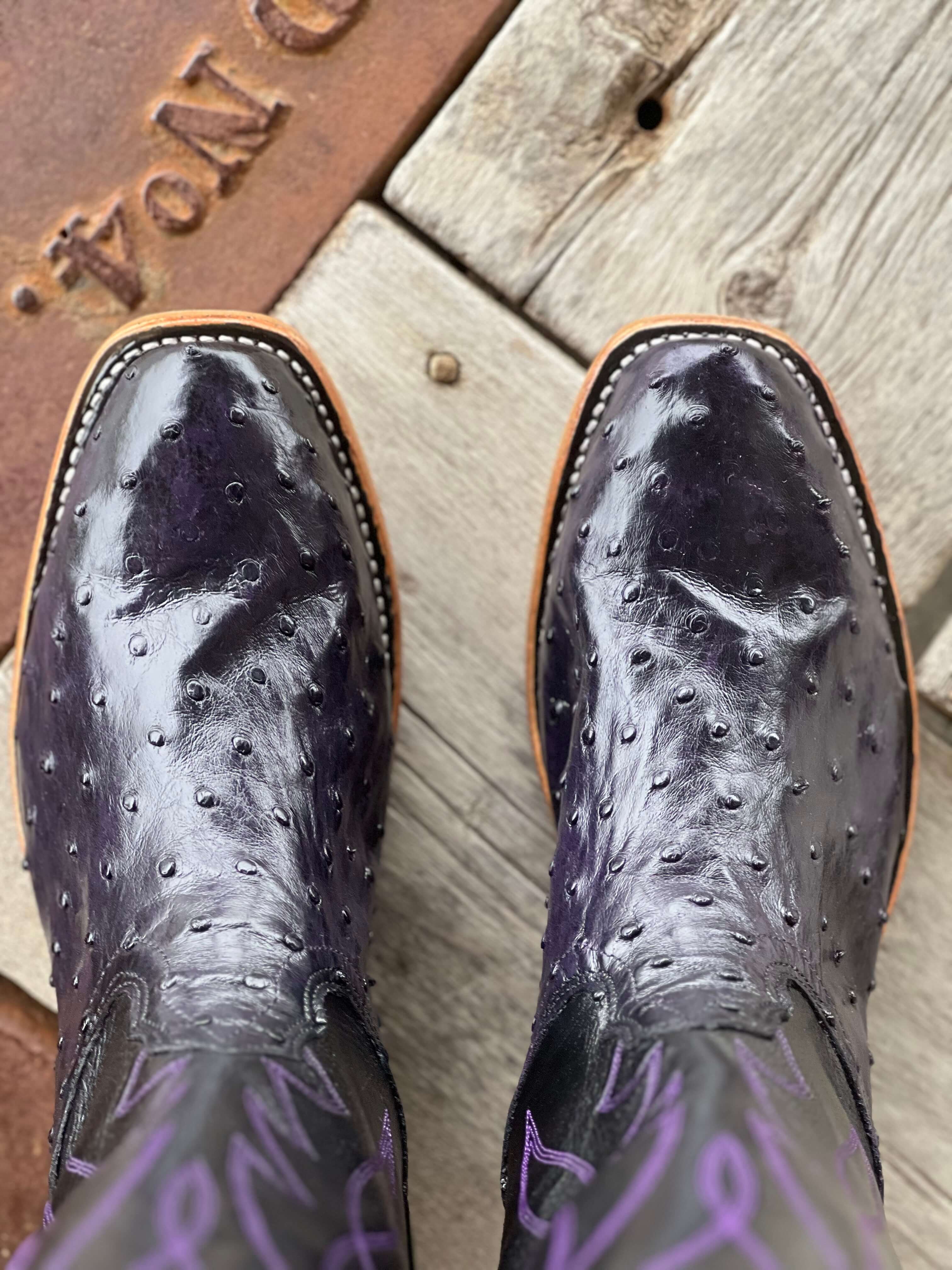 Fenoglio Boot Co. | Grape Vale Full Quill Ostrich Boot - Image 3