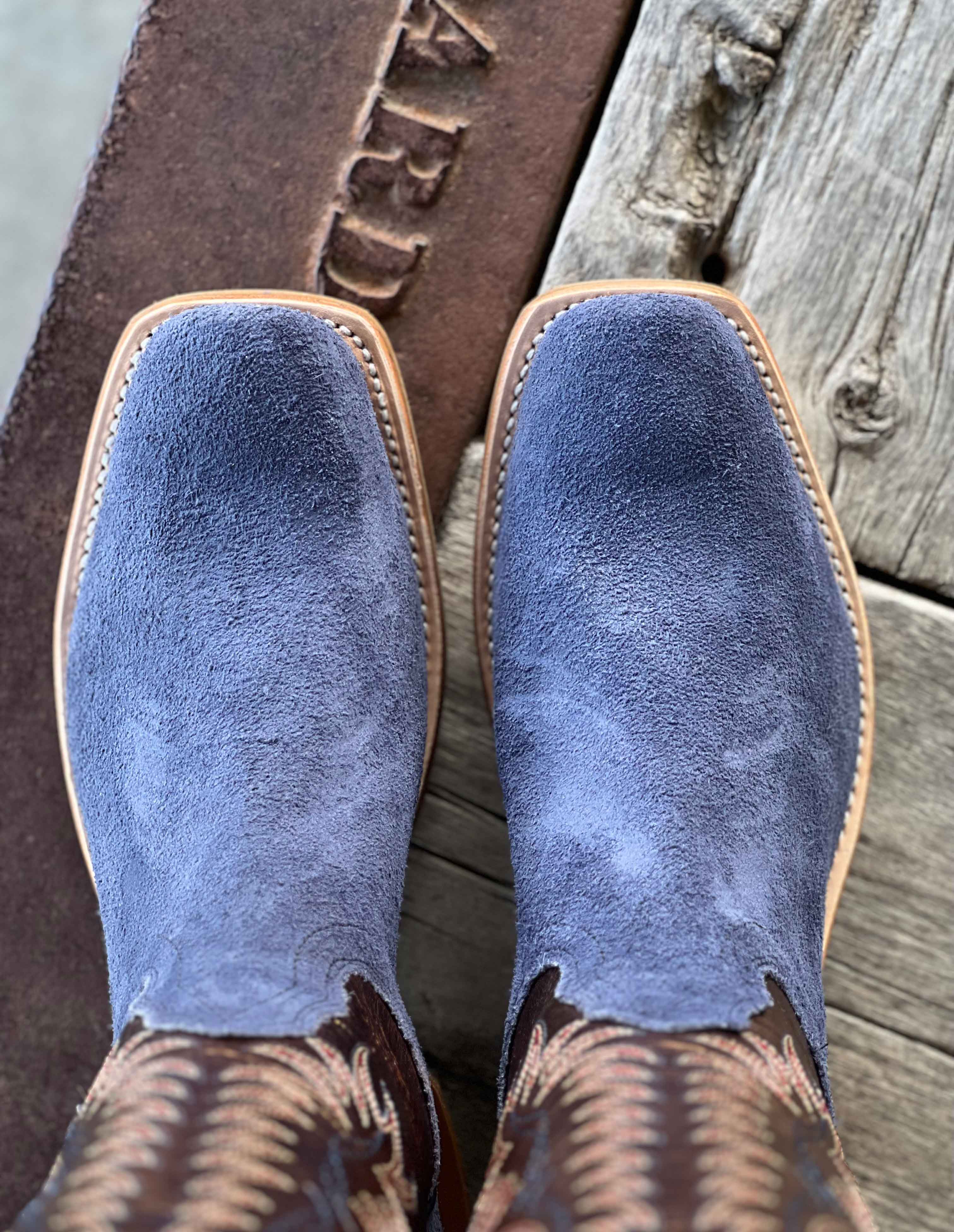 Fenoglio Boot Co. | Navy Roughout w/ Bronze Boot - Image 3