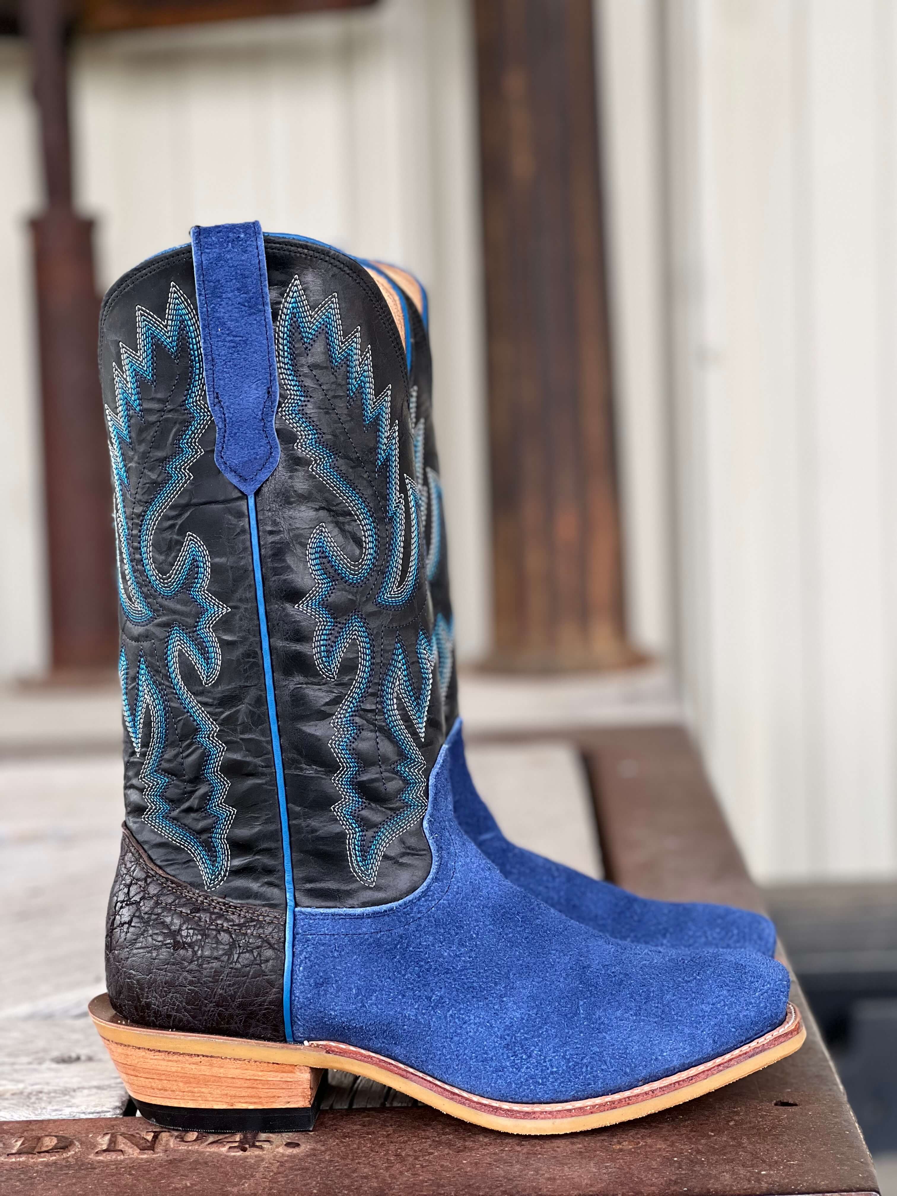 Fenoglio Boot Co. | Ocean Blue Roughout w/ Elephant Counter - Image 2