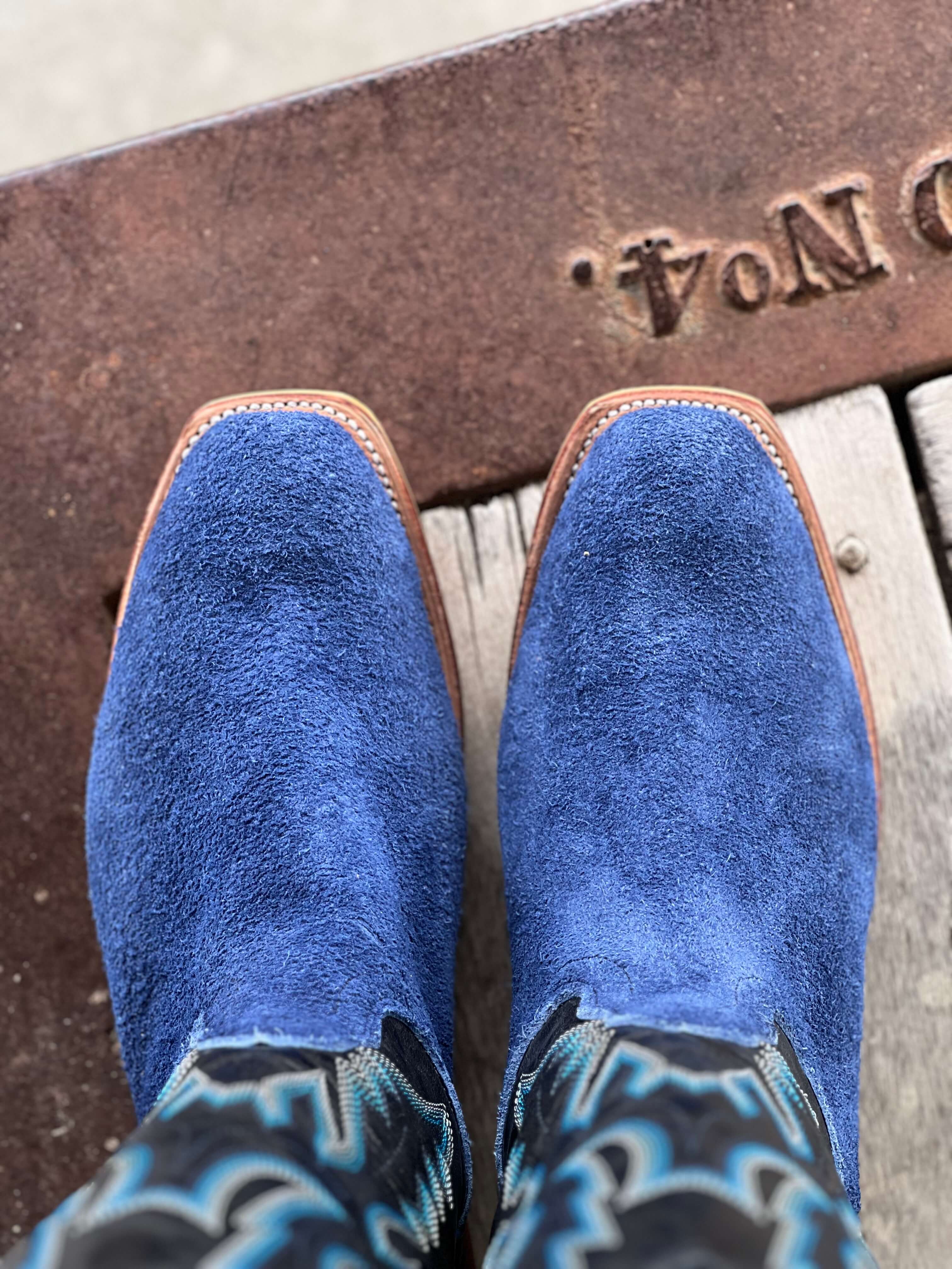 Fenoglio Boot Co. | Ocean Blue Roughout w/ Elephant Counter - Image 3