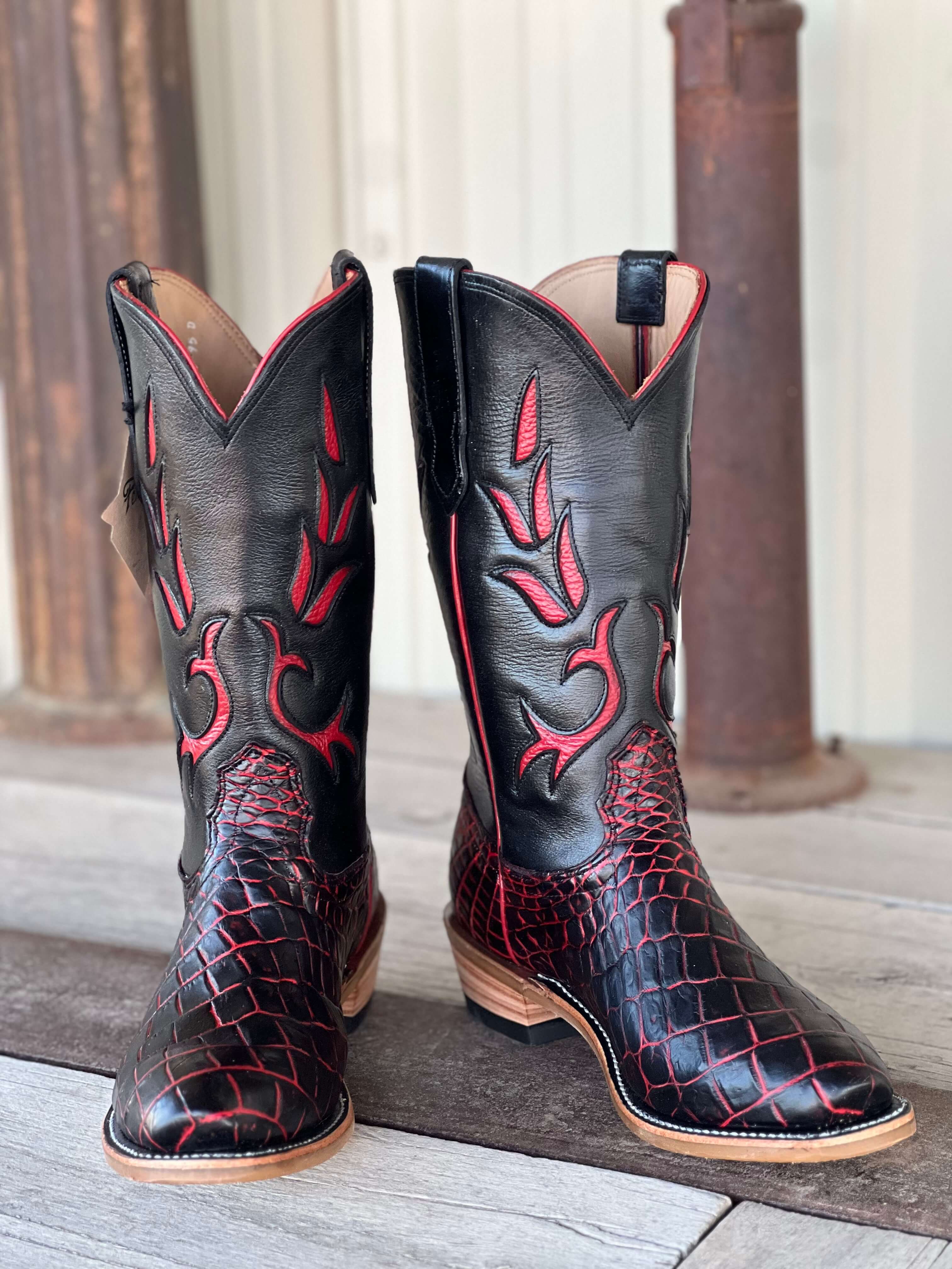 Fenoglio Boot Co. | Red Obsidian Nile Crocodile Boot