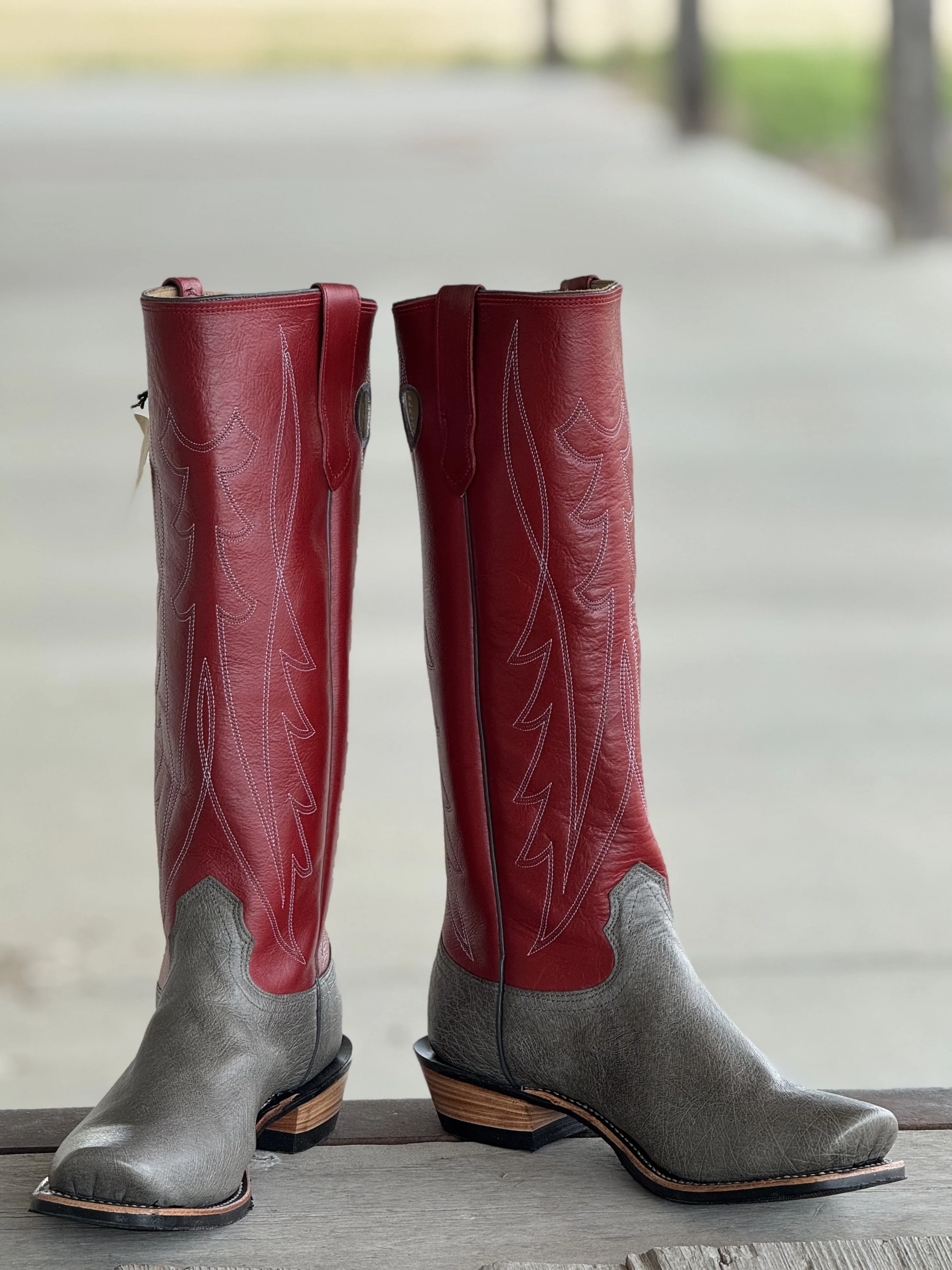Fenoglio Boot Co. | Serpentine Smooth Ostrich Tall Top Boot