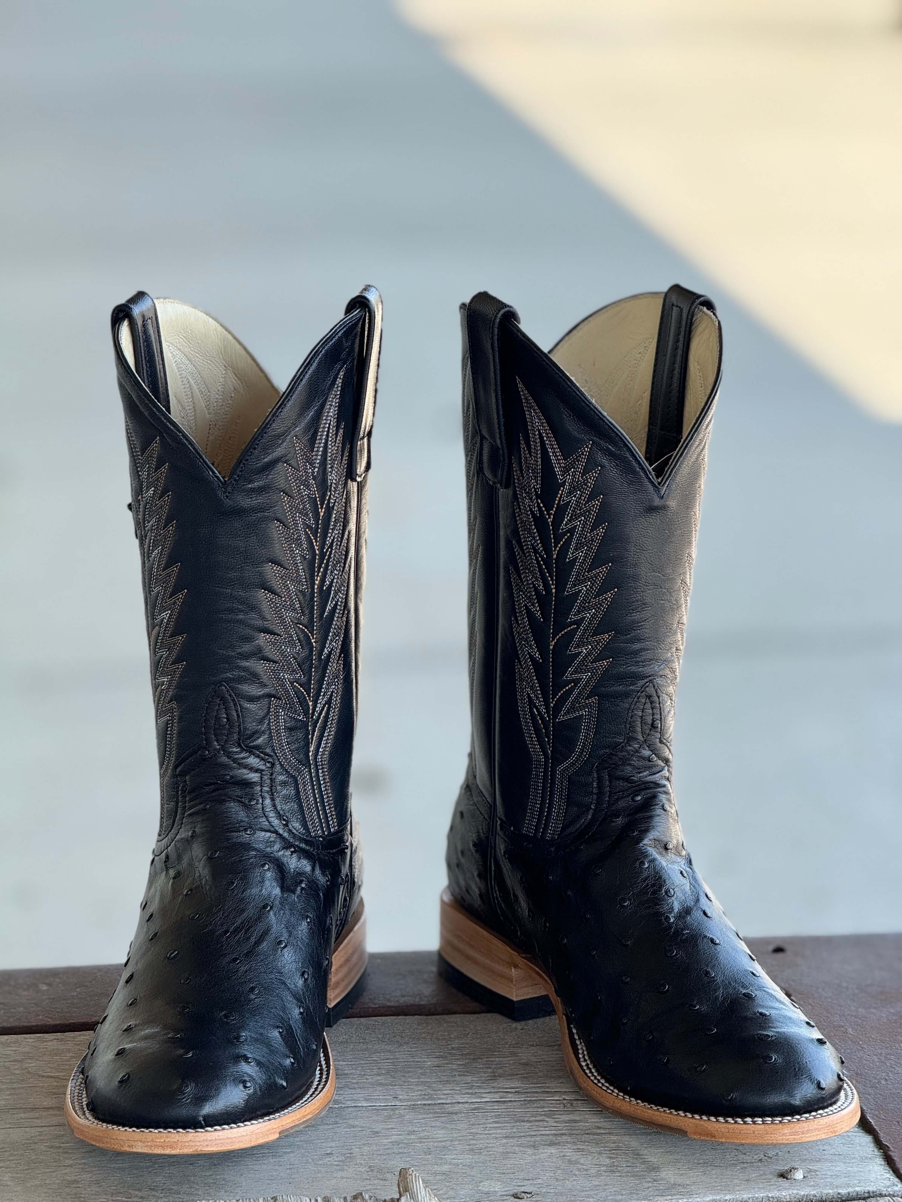 Horse Power Top Hand | 11" Black FQ Ostrich Boot