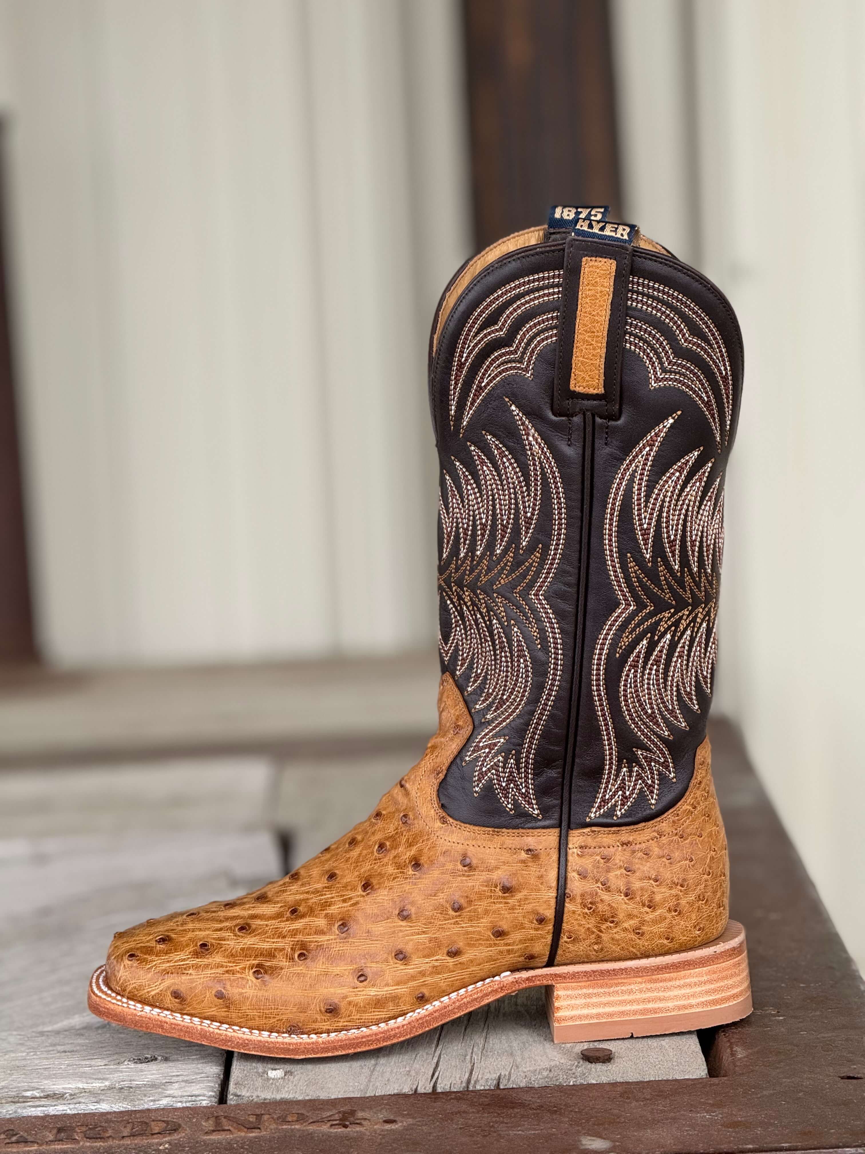 HYER Boot Co. | Langdon Umber Bruciato Full Quill Ostrich Boot - Image 2