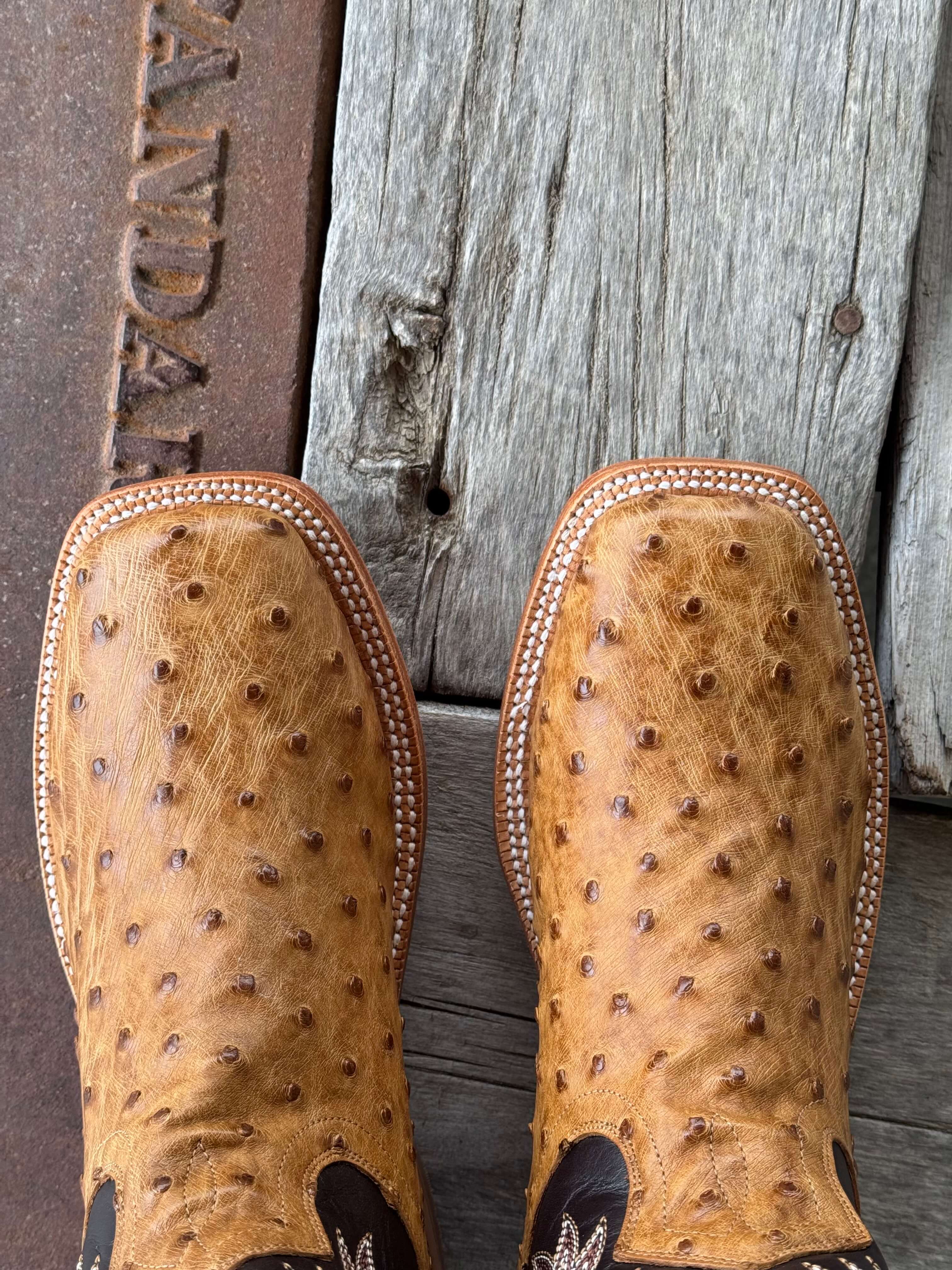 HYER Boot Co. | Langdon Umber Bruciato Full Quill Ostrich Boot - Image 3