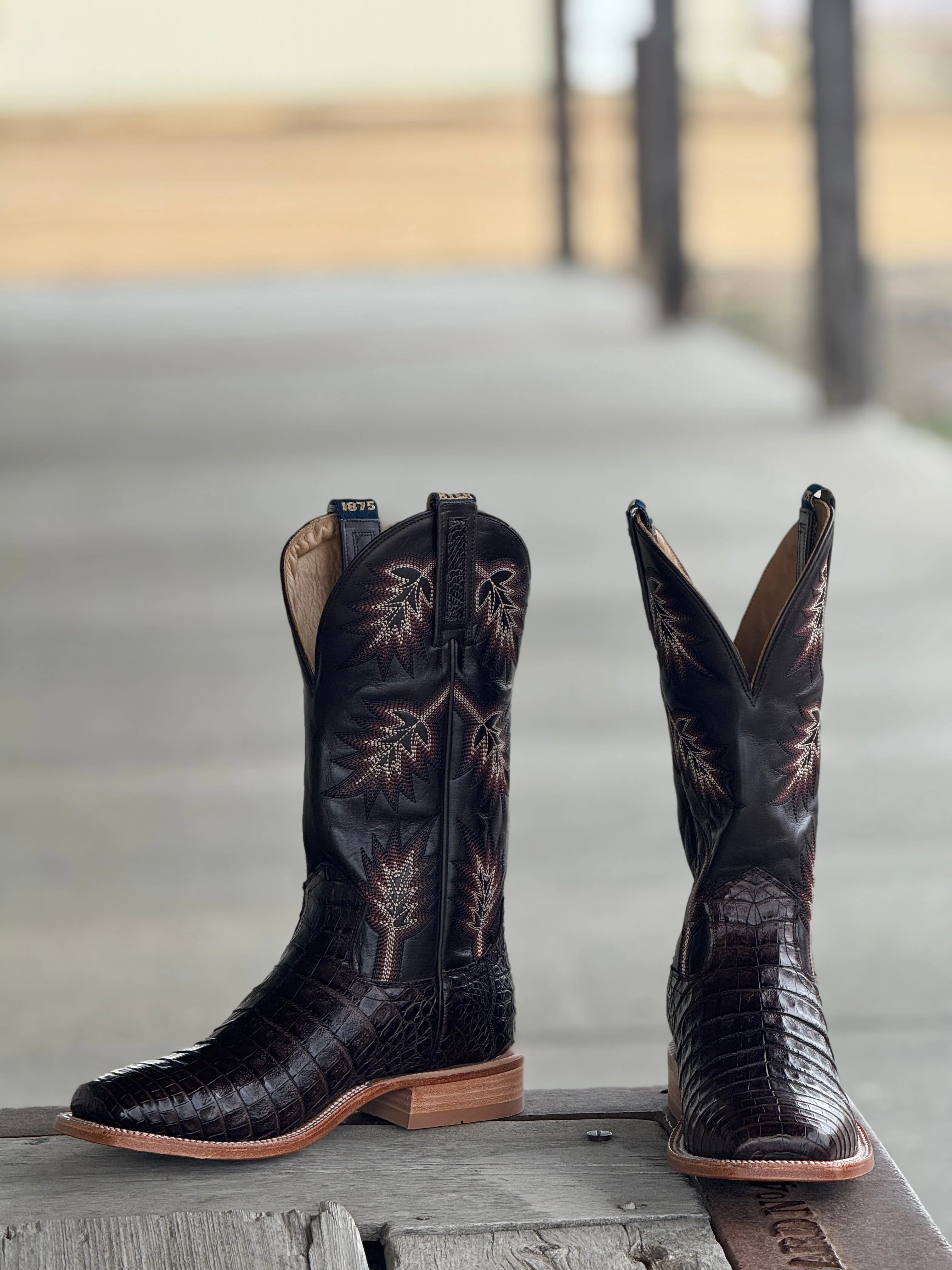 HYER Boot Co. | Russell Waxy Coffee Caiman Belly Boot