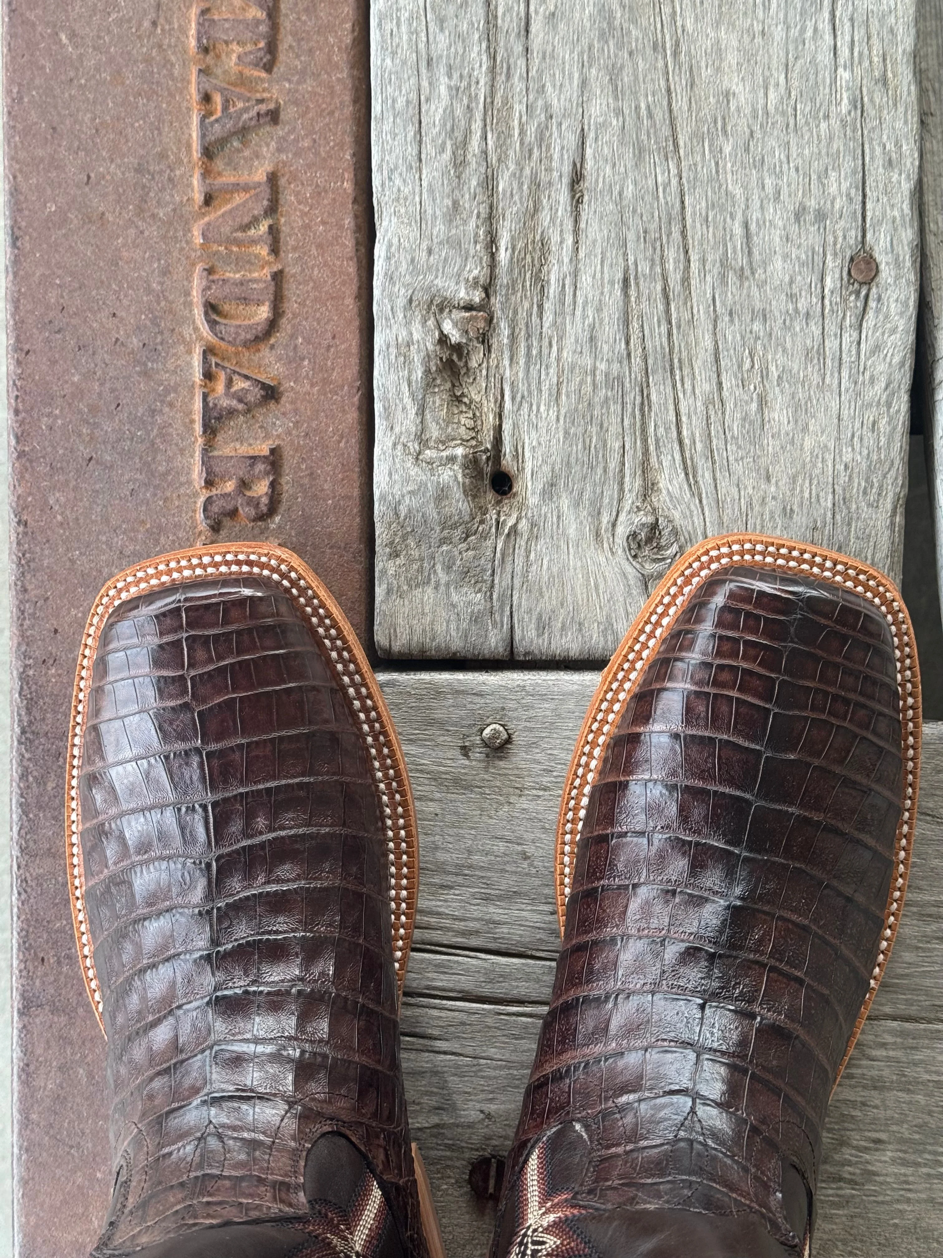 HYER Boot Co. | Russell Waxy Coffee Caiman Belly Boot - Image 3