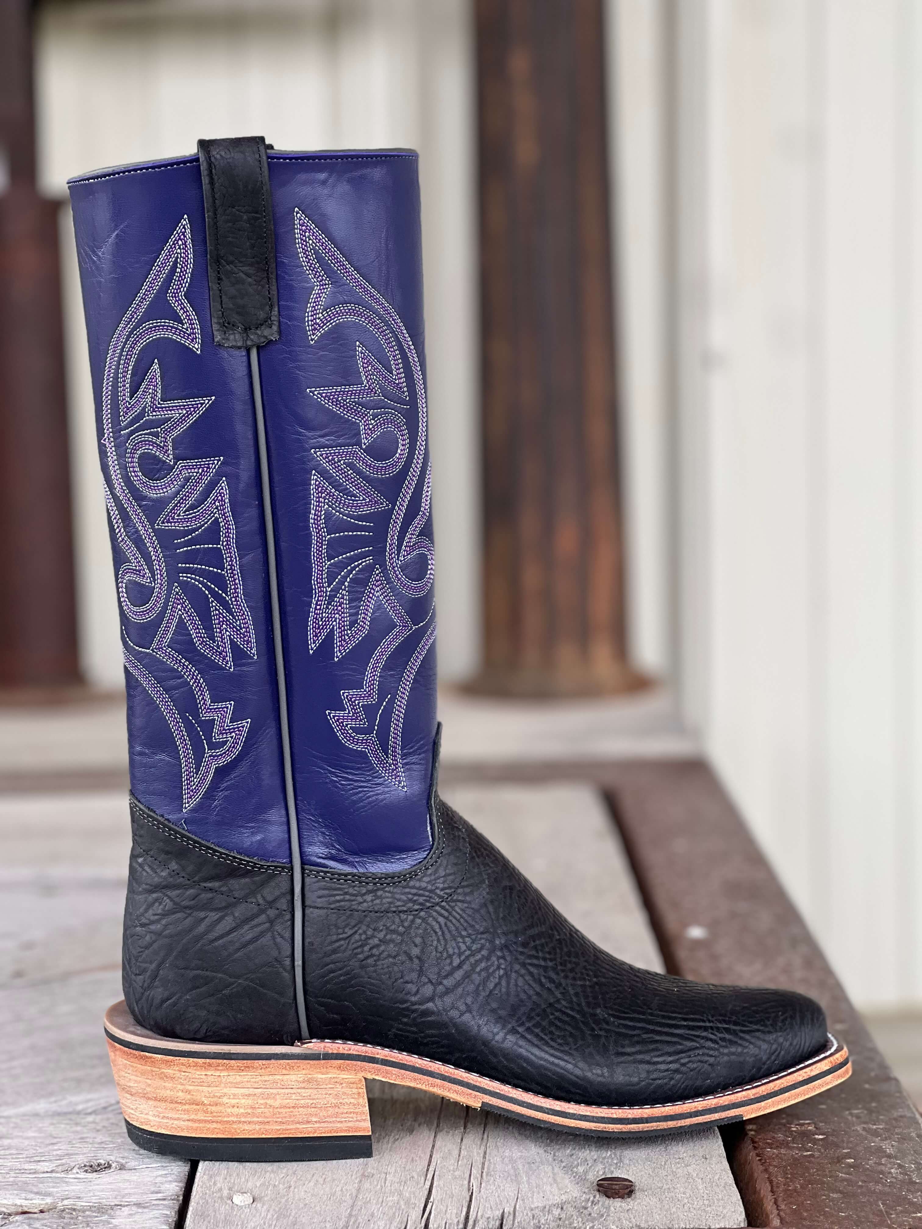 Olathe Boot Co.  | Black Oiled Shoulder KS Toe Boot - Image 2