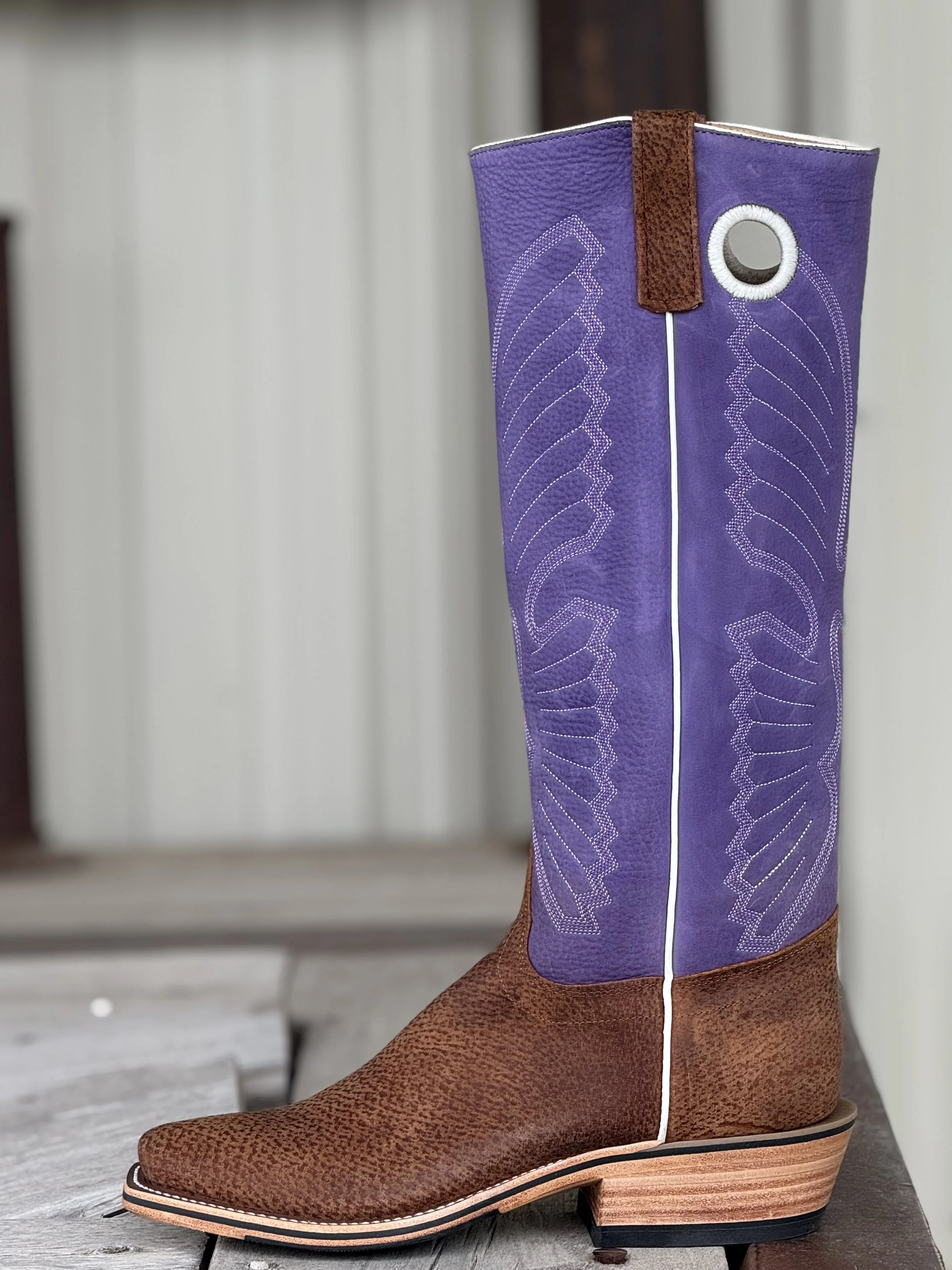 Olathe Boot Co. | Havana Tag Boar Purple Bulldozer Tall Top Boot - Image 2
