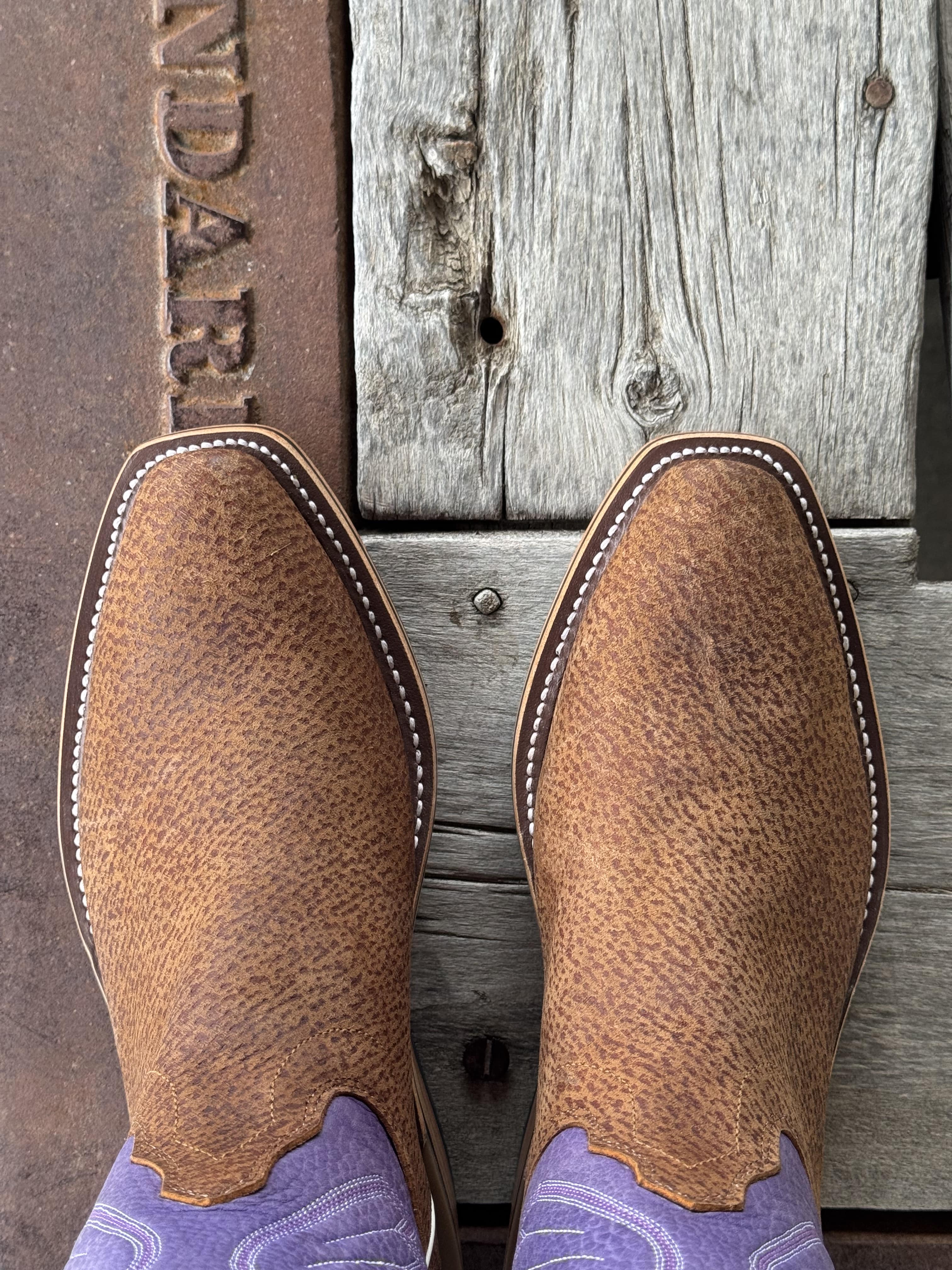 Olathe Boot Co. | Havana Tag Boar Purple Bulldozer Tall Top Boot - Image 3