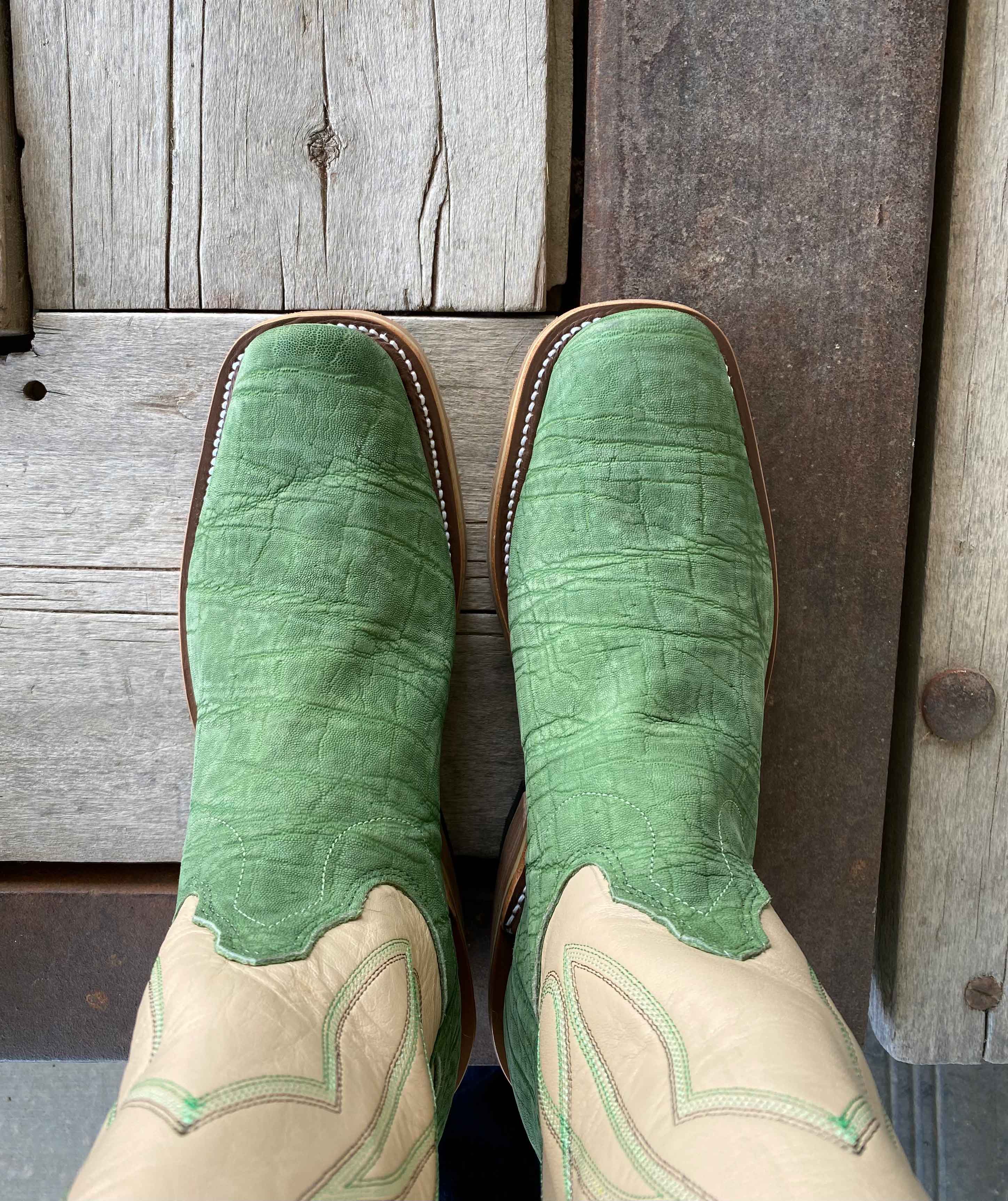 Olathe Boot Co. | Olive Buffed Elephant Tall Top Boot - Image 3