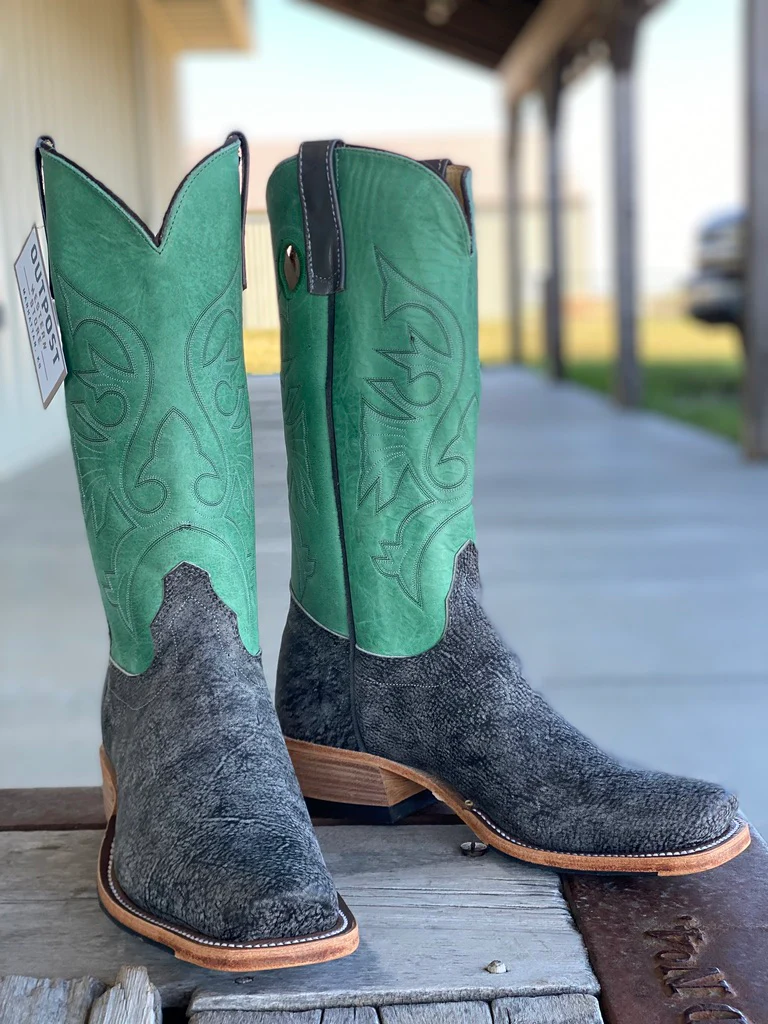 Olathe Boot Co. | Slate Safari Giraffe Grey Pull Boot