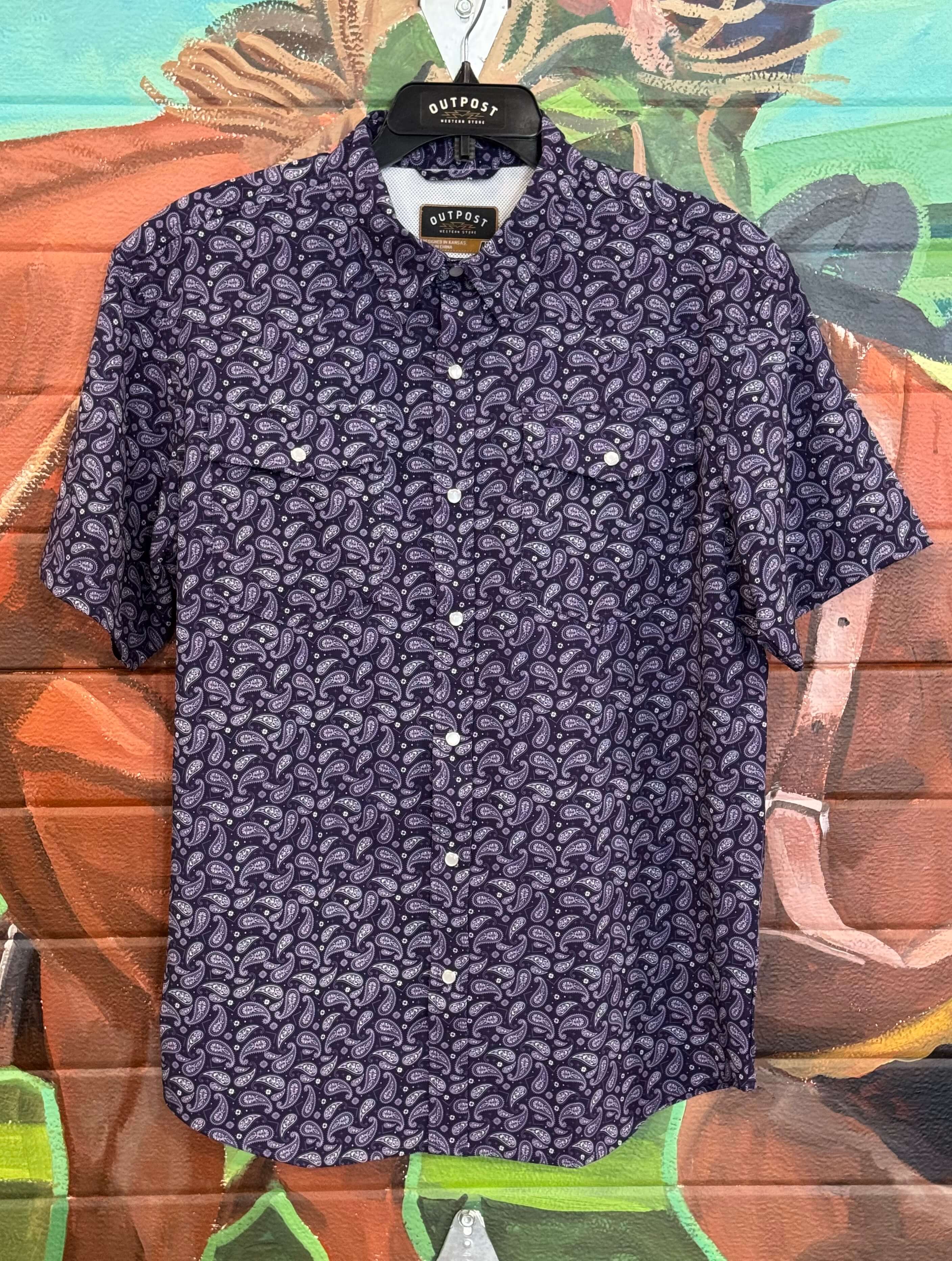 Outpost Performance Paisley SS Pearl Snap Shirt