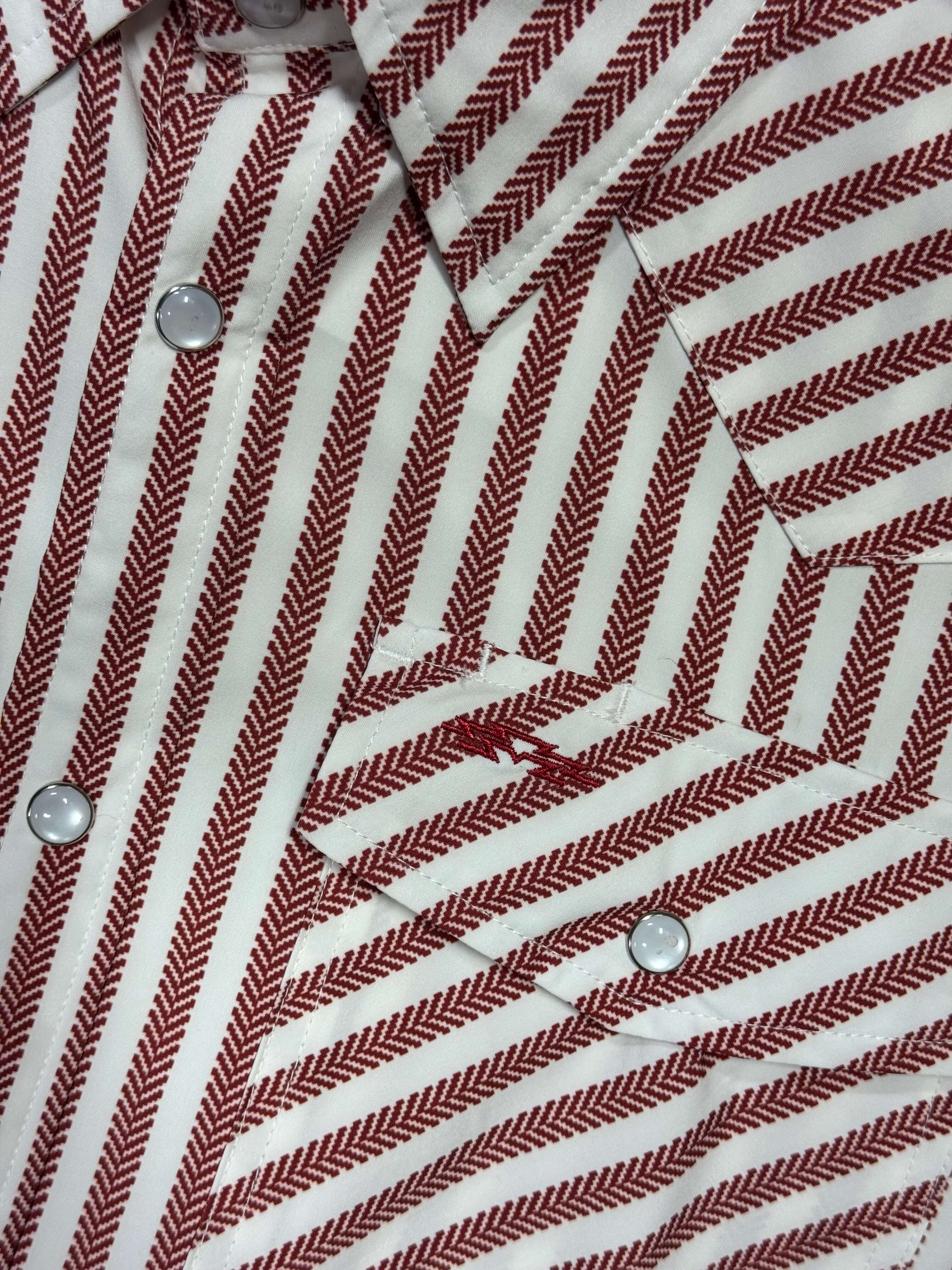 Outpost Performance Red Stripe Pearl Snap LS Shirt - Image 2