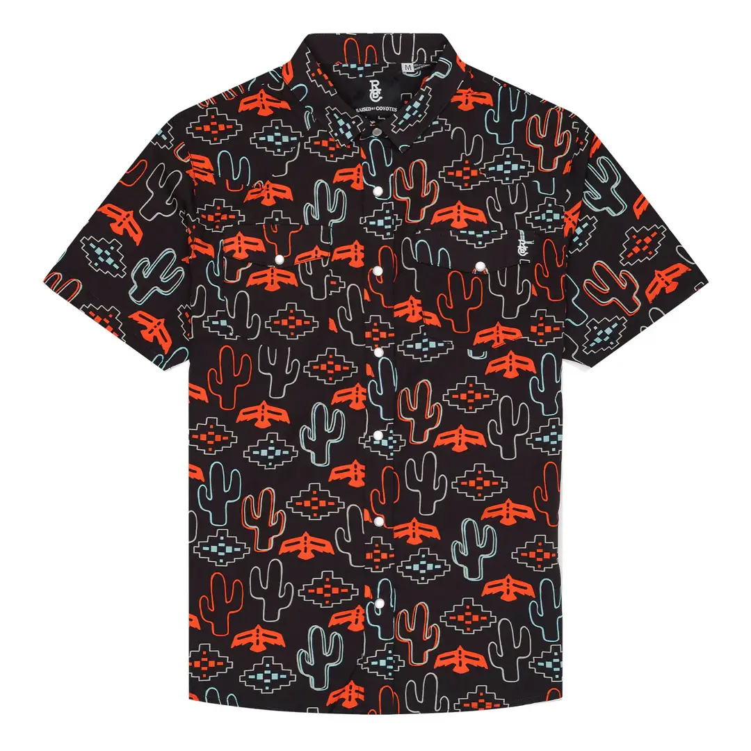 Raised by Coyotes | Desert Cactus Nights Pearl Snap Shirt