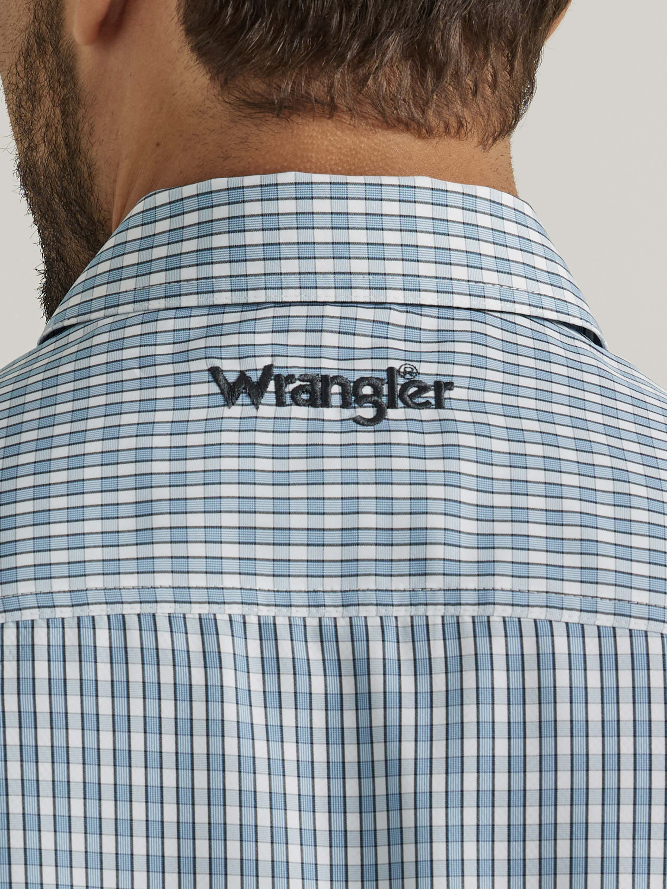 Wrangler | Performance Button Blue Plaid LS Shirt - Image 2