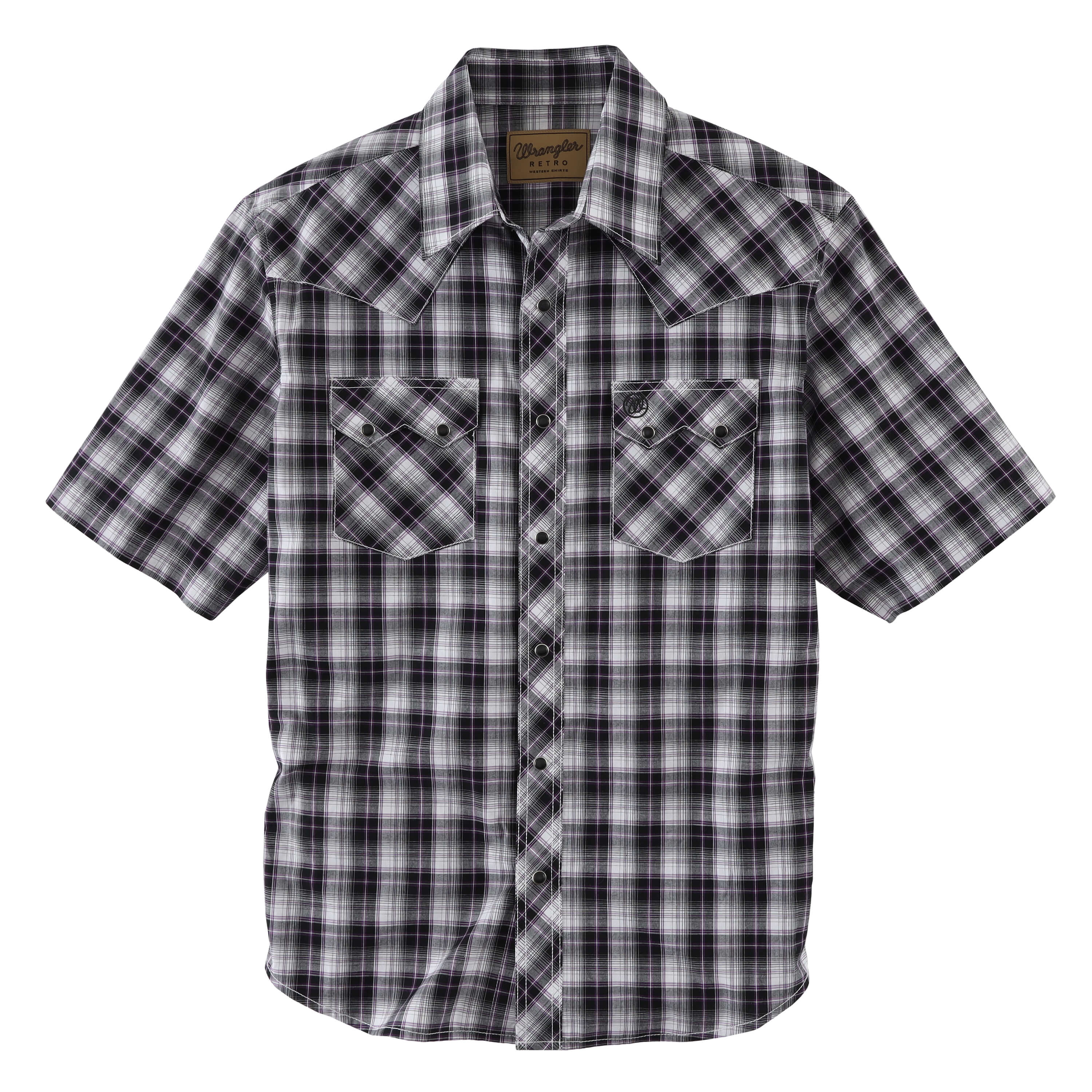 Wrangler | Retro Black Plaid SS Snap Shirt - Image 4