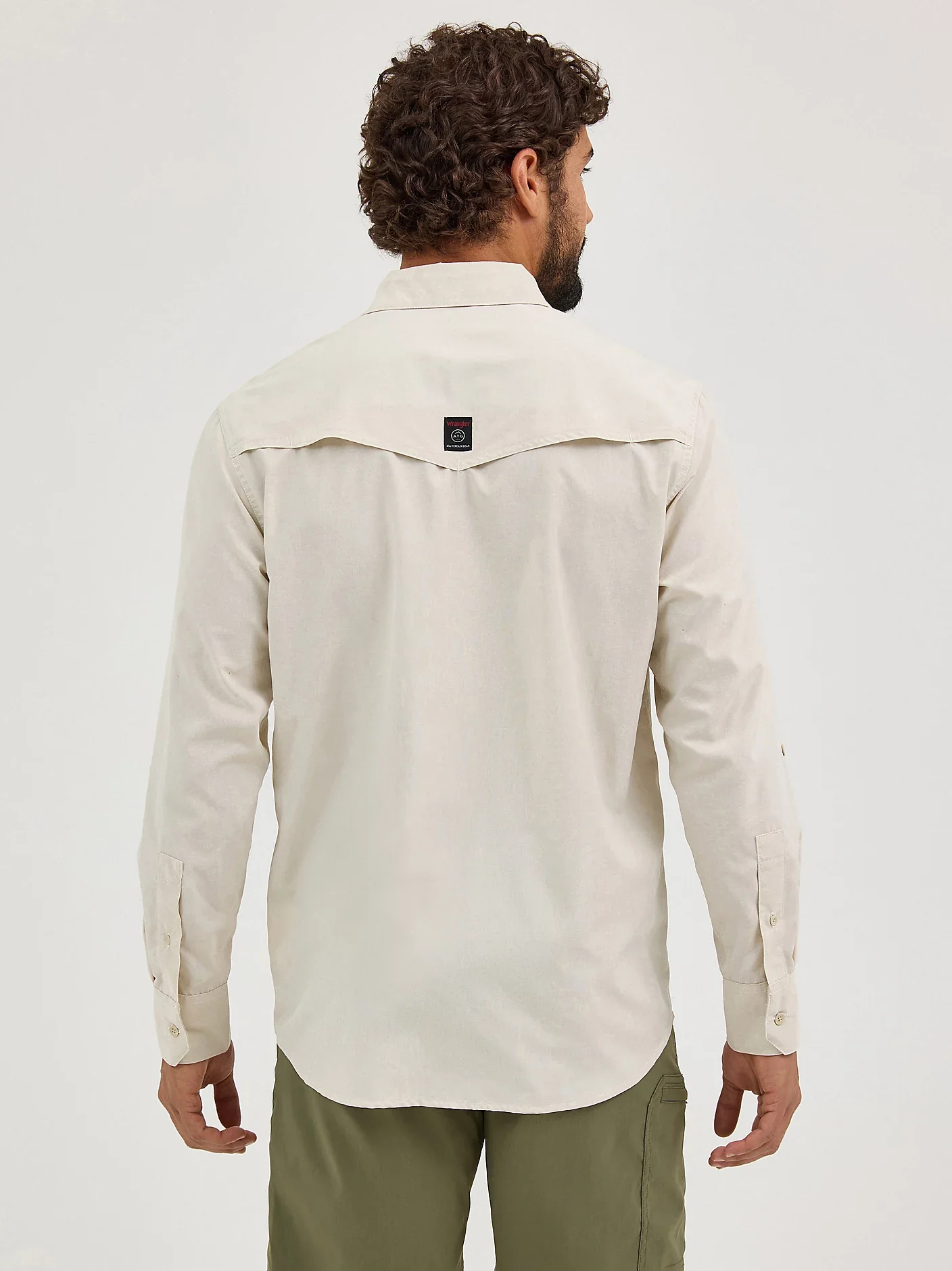 Wrangler | Western Utility LS Beige Snap Shirt - Image 2
