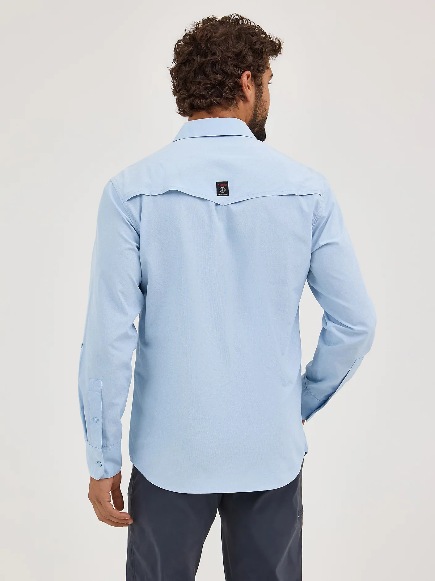Wrangler | Western Utility LS Light Blue Snap Shirt - Image 2